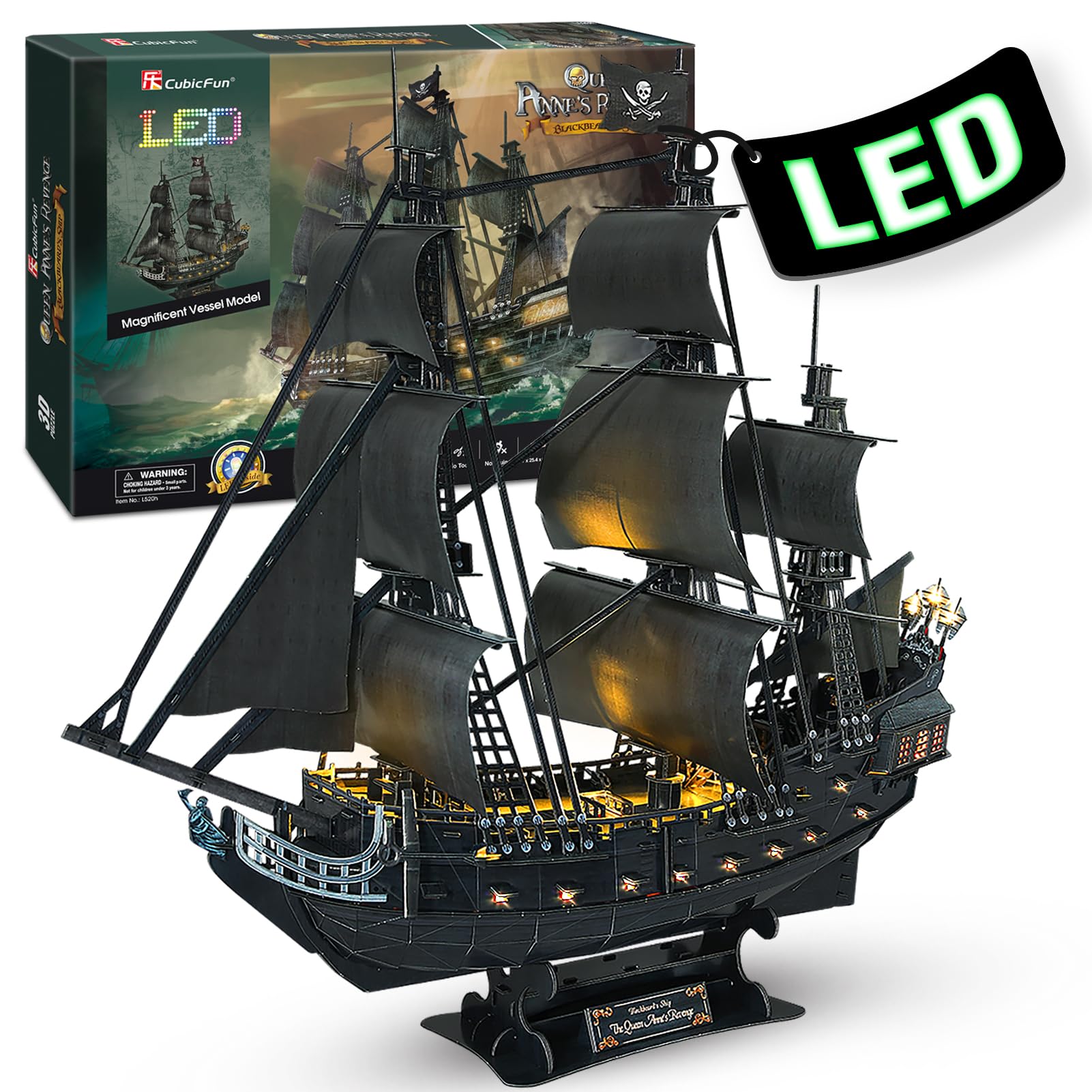 Cubicfun Puzzle 3D LED Black Pearl - 340 pezzi