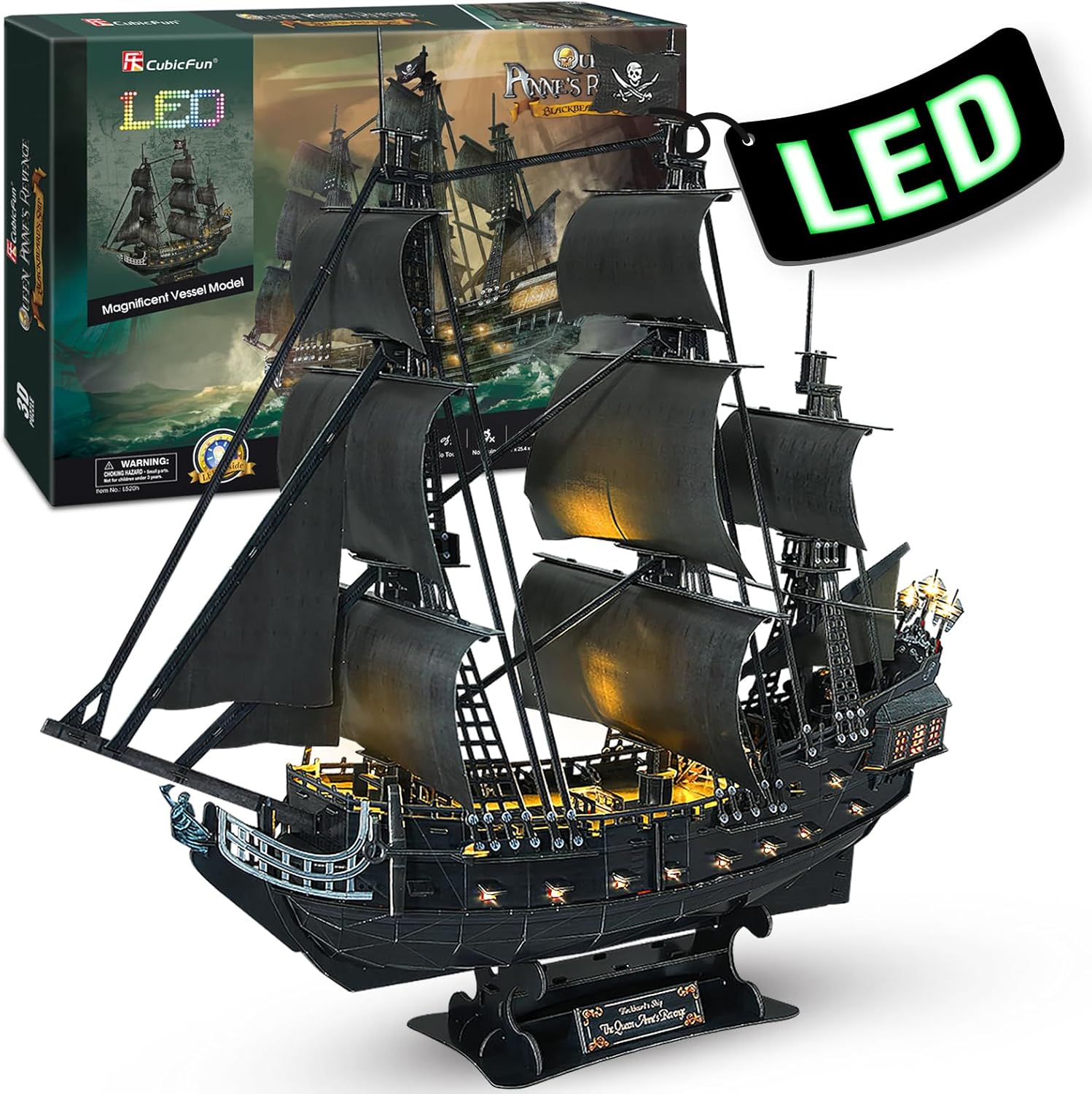 Cubicfun Puzzle 3D LED Black Pearl - 340 pezzi - immagine 1