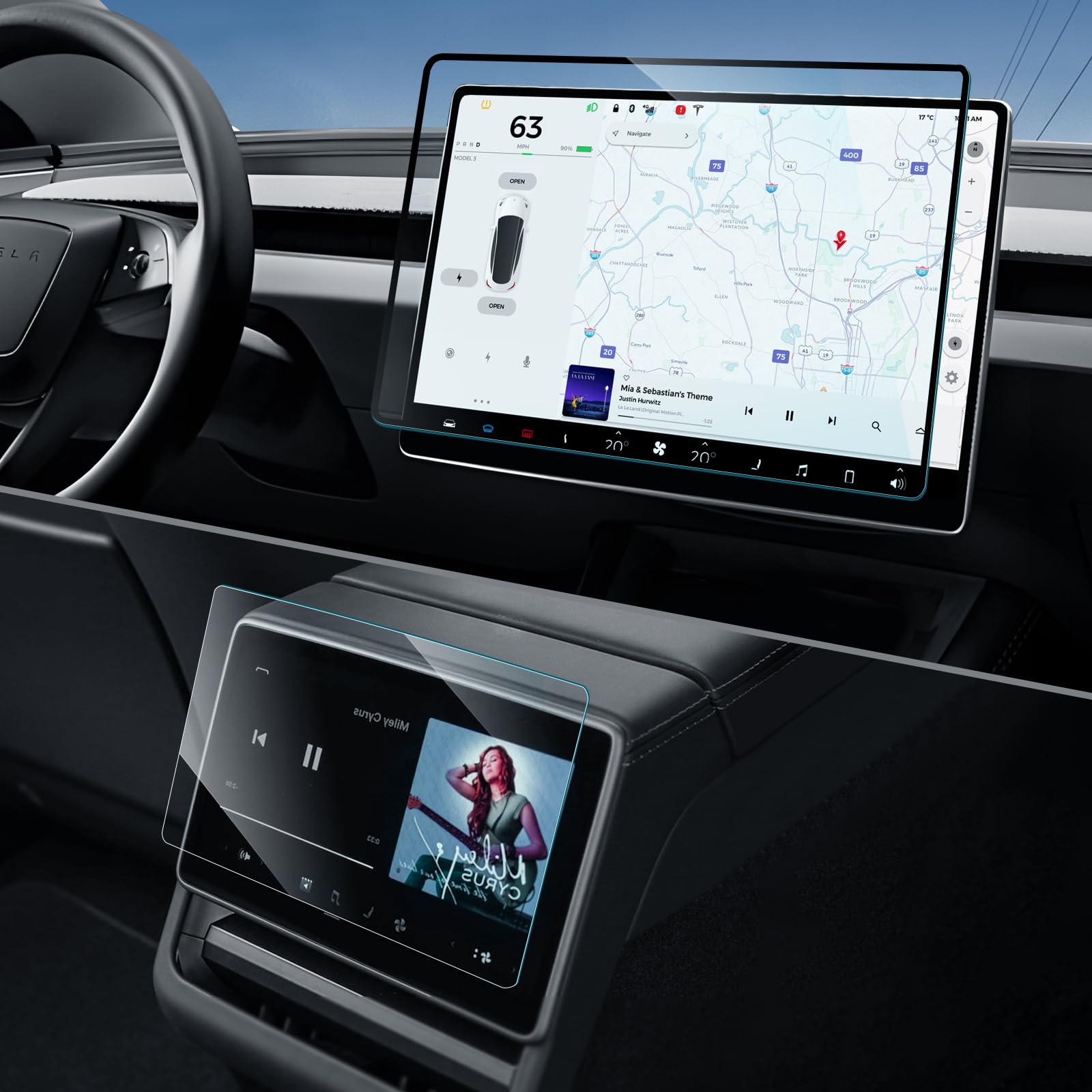 Lantu 2 Pezzi Pellicola Protettiva per Tesla Model 3 2024