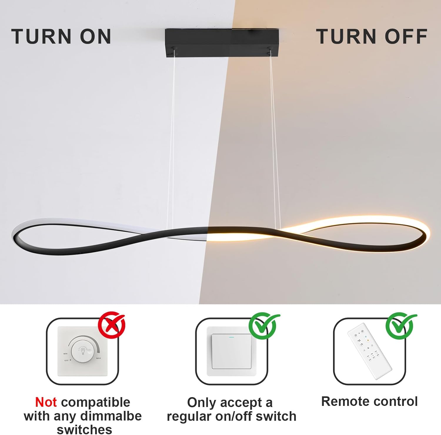 Lampadario LED Sospensione 90CM Dimmerabile 32W - immagine 7