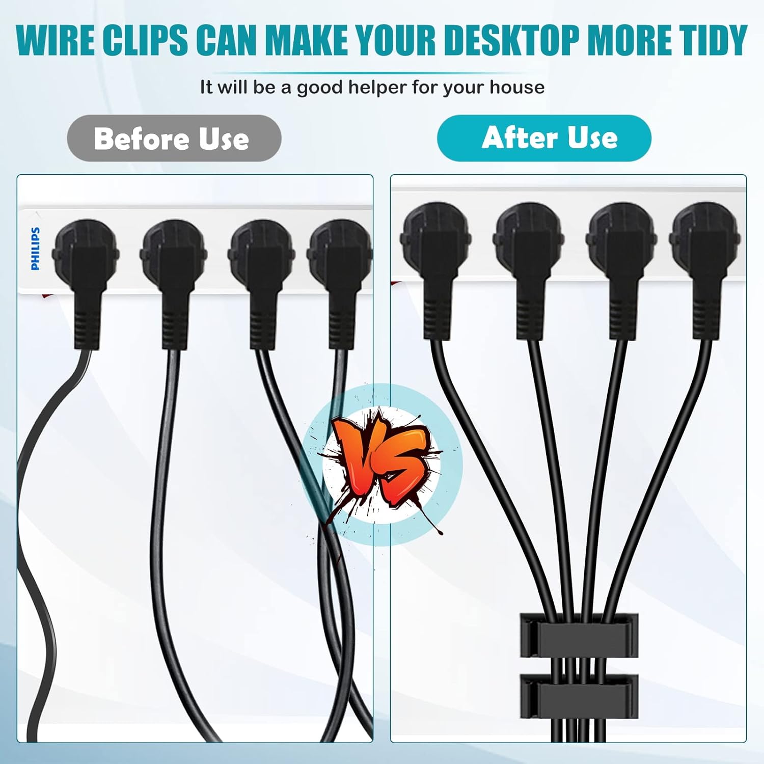 Vinabo 10 Pezzi Organizer Autoadesivo Clip Cavo, Nero - immagine 5