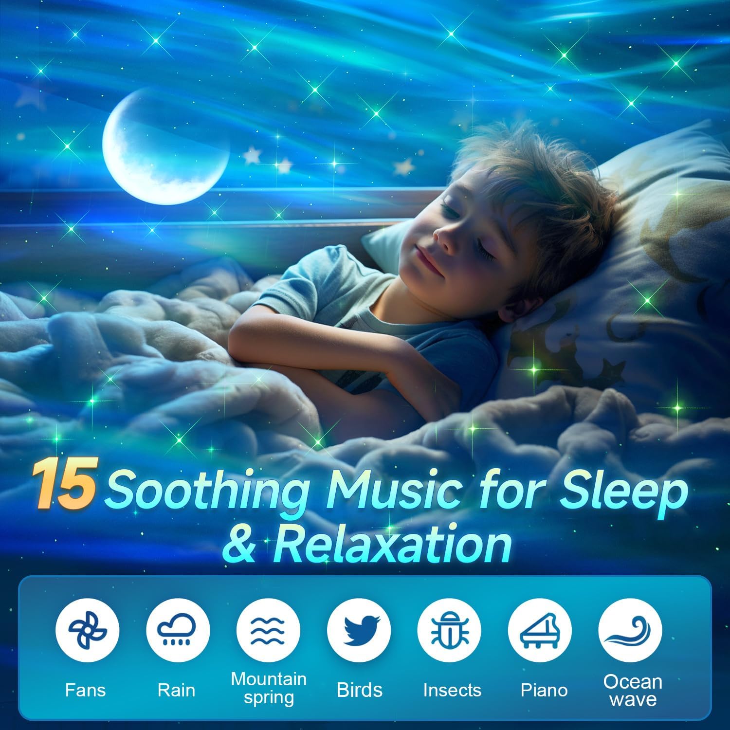 Proiettore Stelle Soffitto Aurora Boreale 180 Colori - immagine 4