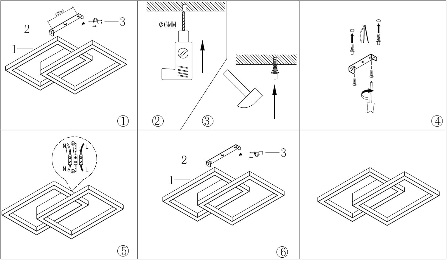Klighten Plafoniera LED Soffitto Nera 35W - immagine 6