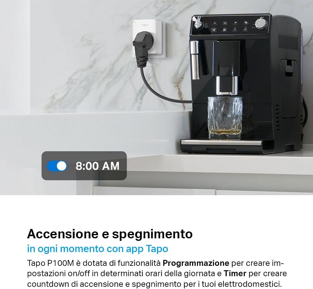 TP-Link Tapo P100M Matter Presa Smart Plug WiFi - immagine 4