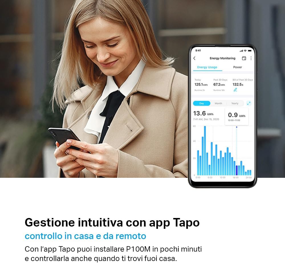 TP-Link Tapo P100M Matter Presa Smart Plug WiFi - immagine 5