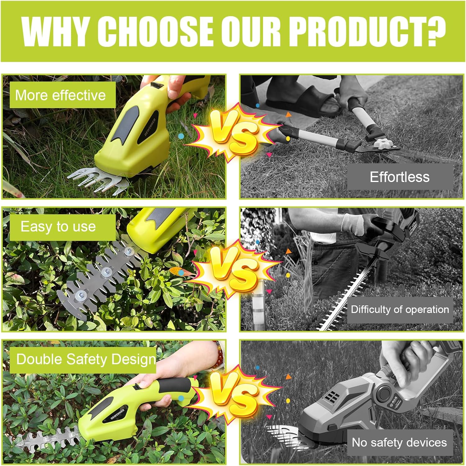 Dewinner Cesoia per Erba a Batteria 2 in 1 - immagine 6