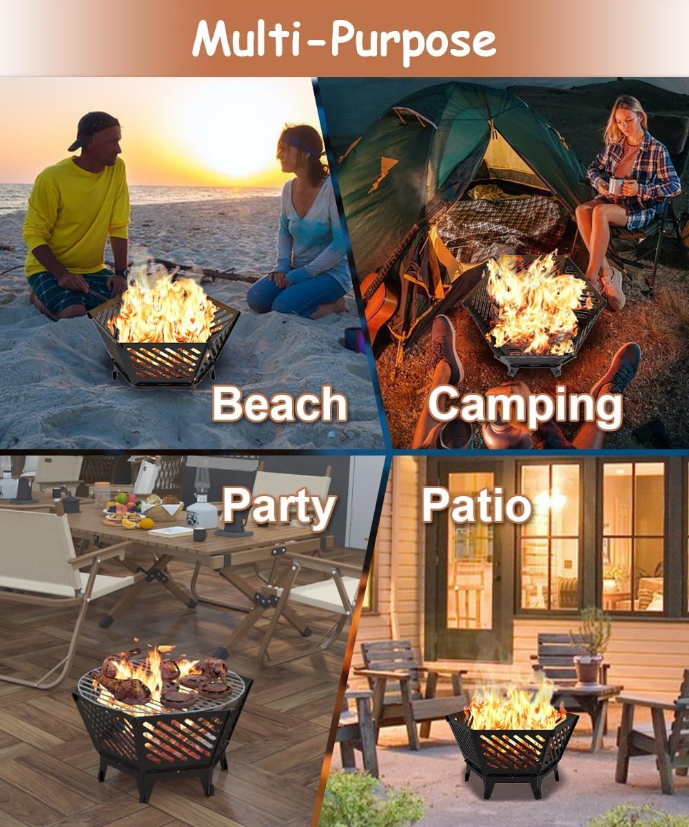 Braciere Portatile da 55 cm con Borsa da Viaggio - immagine 6