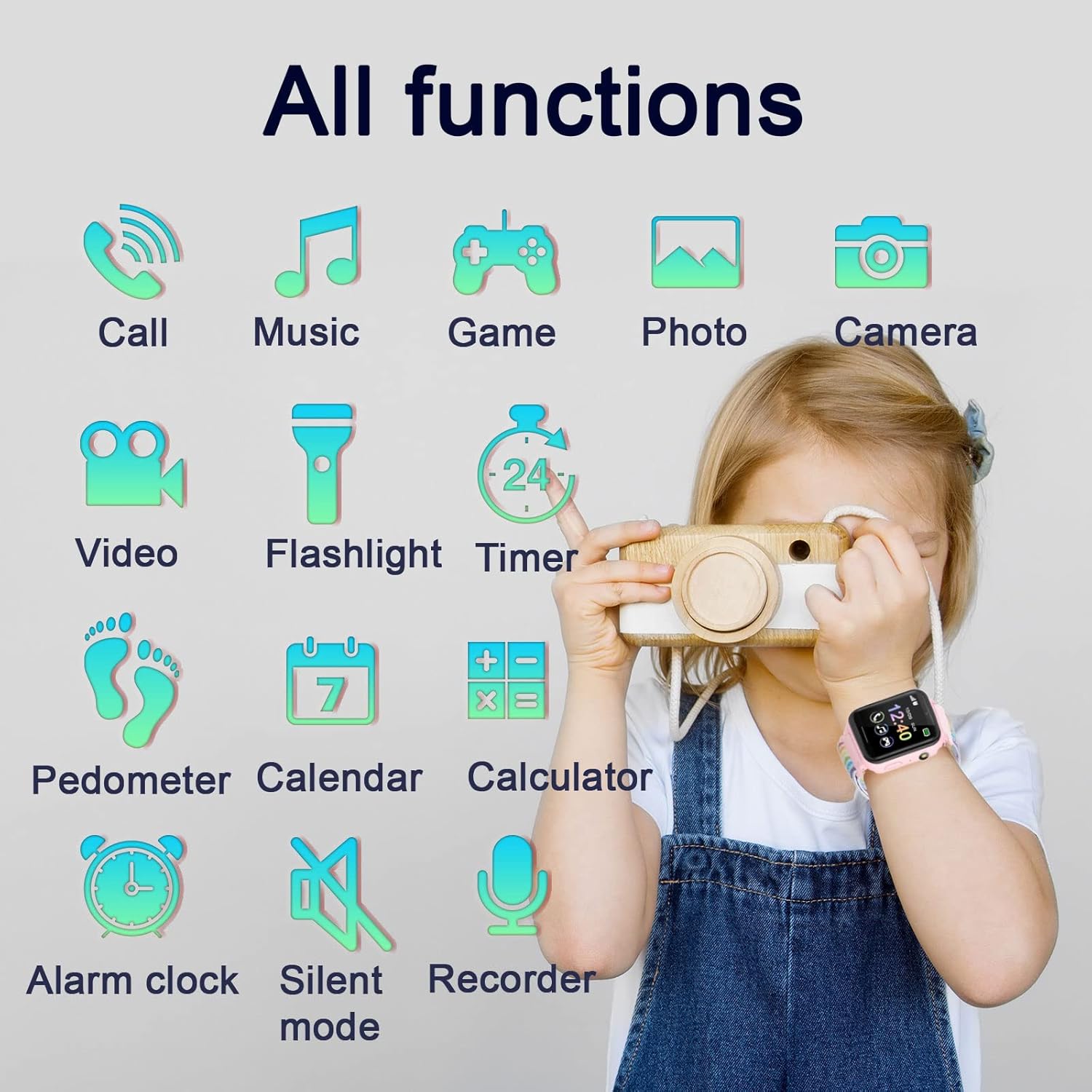 PTHTECHUS Smartwatch per Bambini con Lettore Musicale - immagine 2