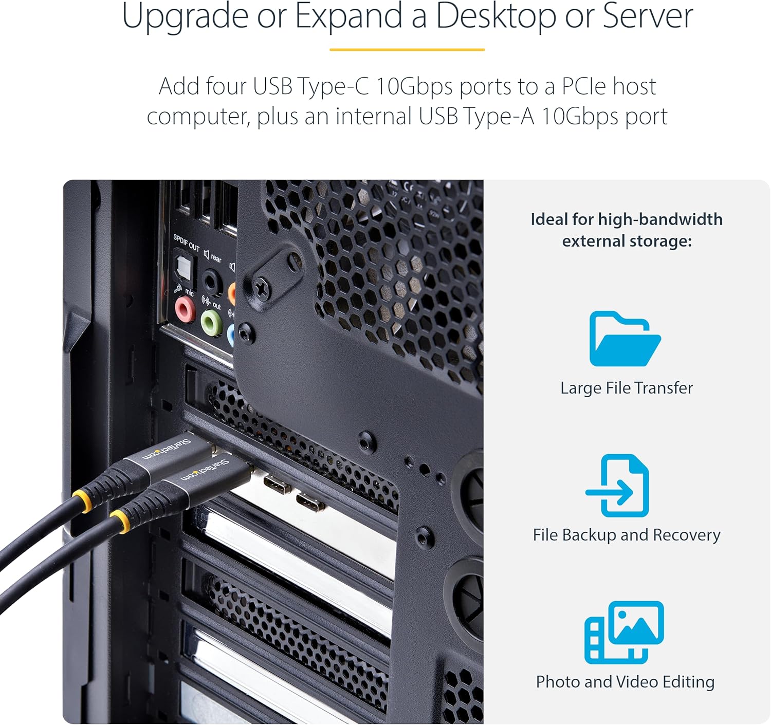 Startech.com Scheda PCIe USB 3.2 5Gbps a 4 Porte - immagine 2