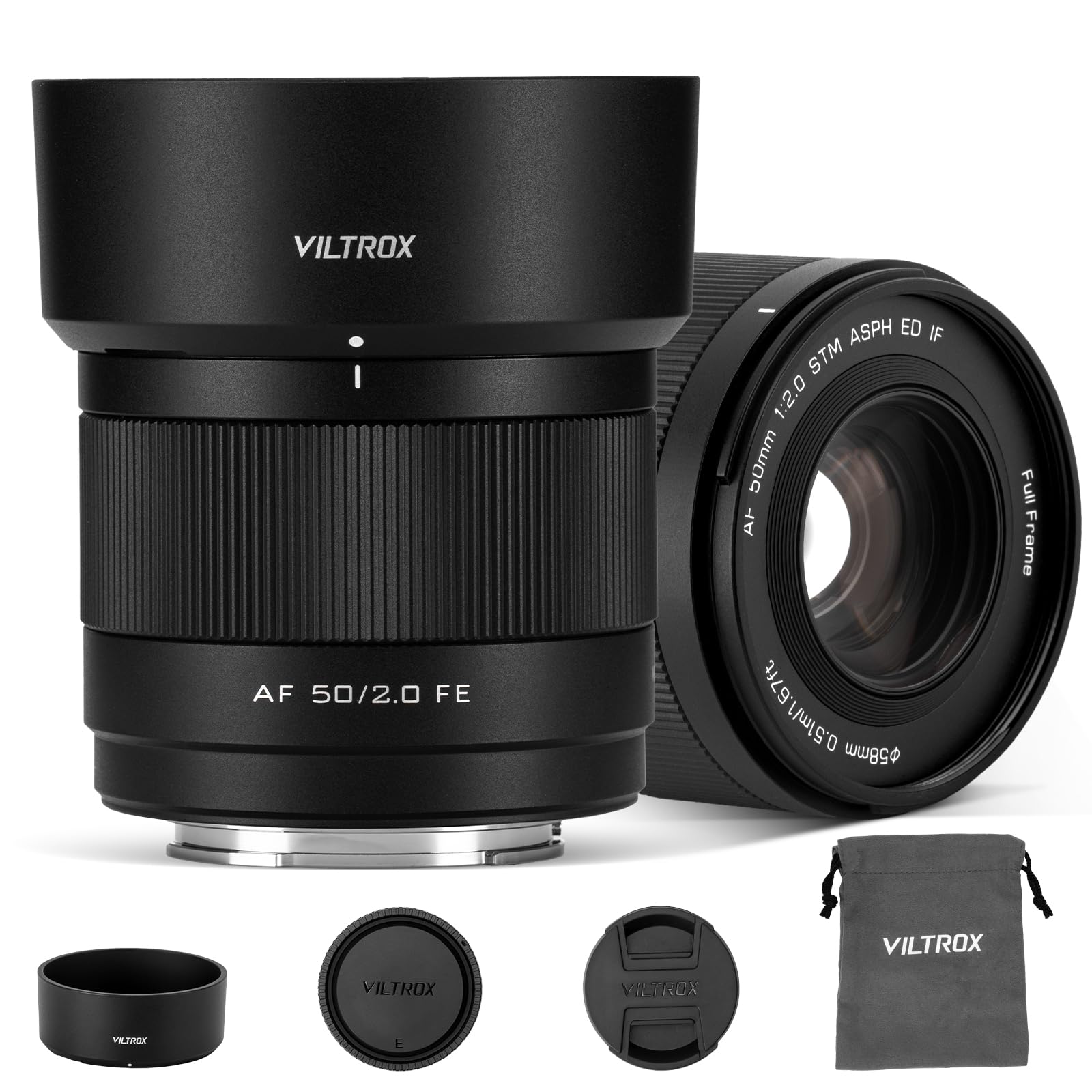 Viltrox 50mm F2.0 Obiettivo Full Frame AF per Sony E-Mount, Nero