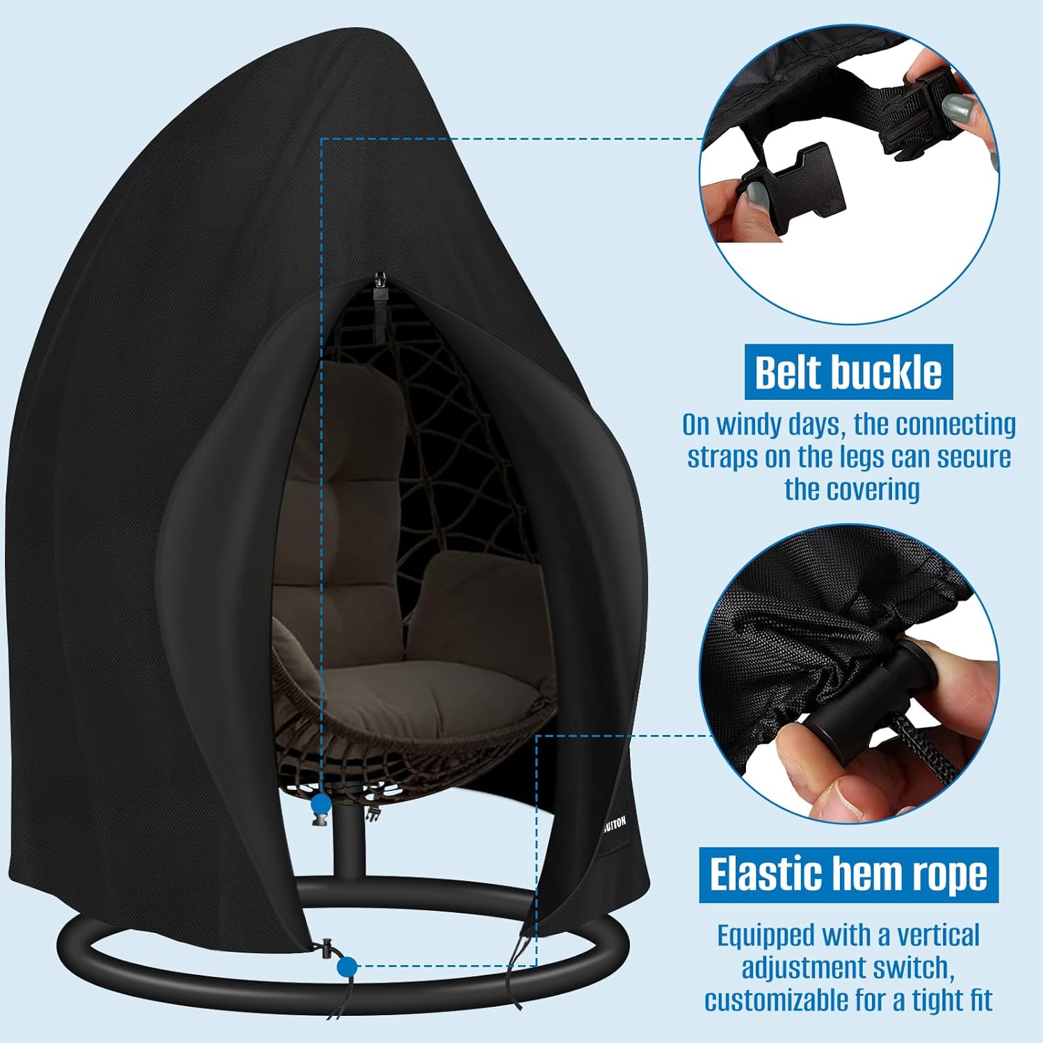 Siruiton Copertura per Sedia a Uovo 230x200cm - immagine 4