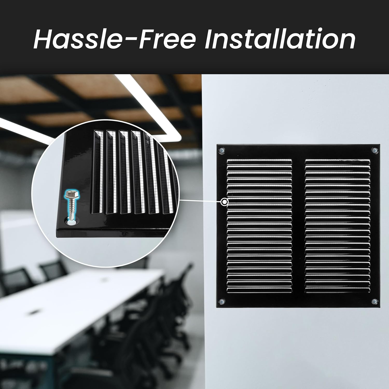 Griglia Ventilazione Nera 40x40 cm - immagine 3