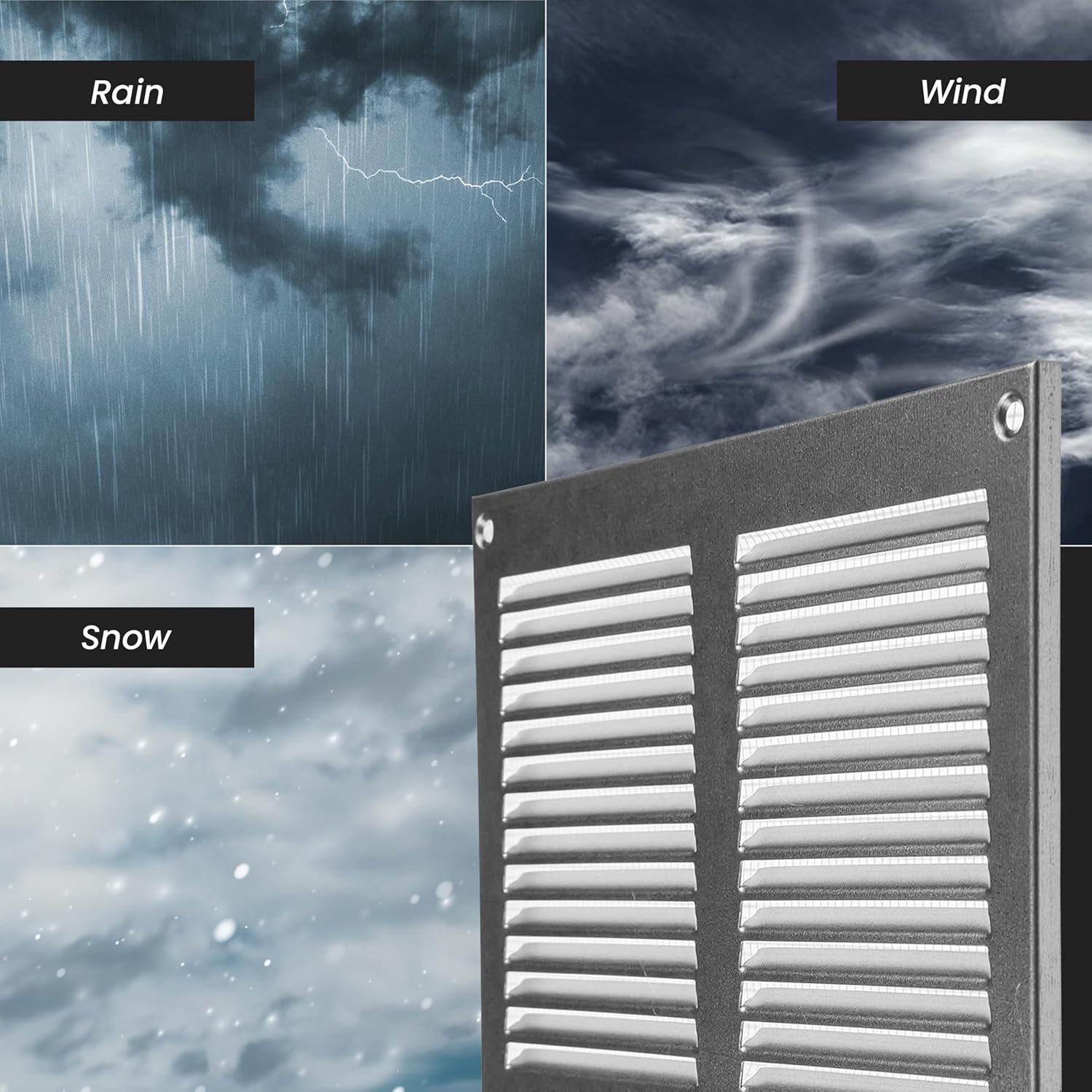 Griglia Ventilazione Nera 40x40 cm - immagine 5