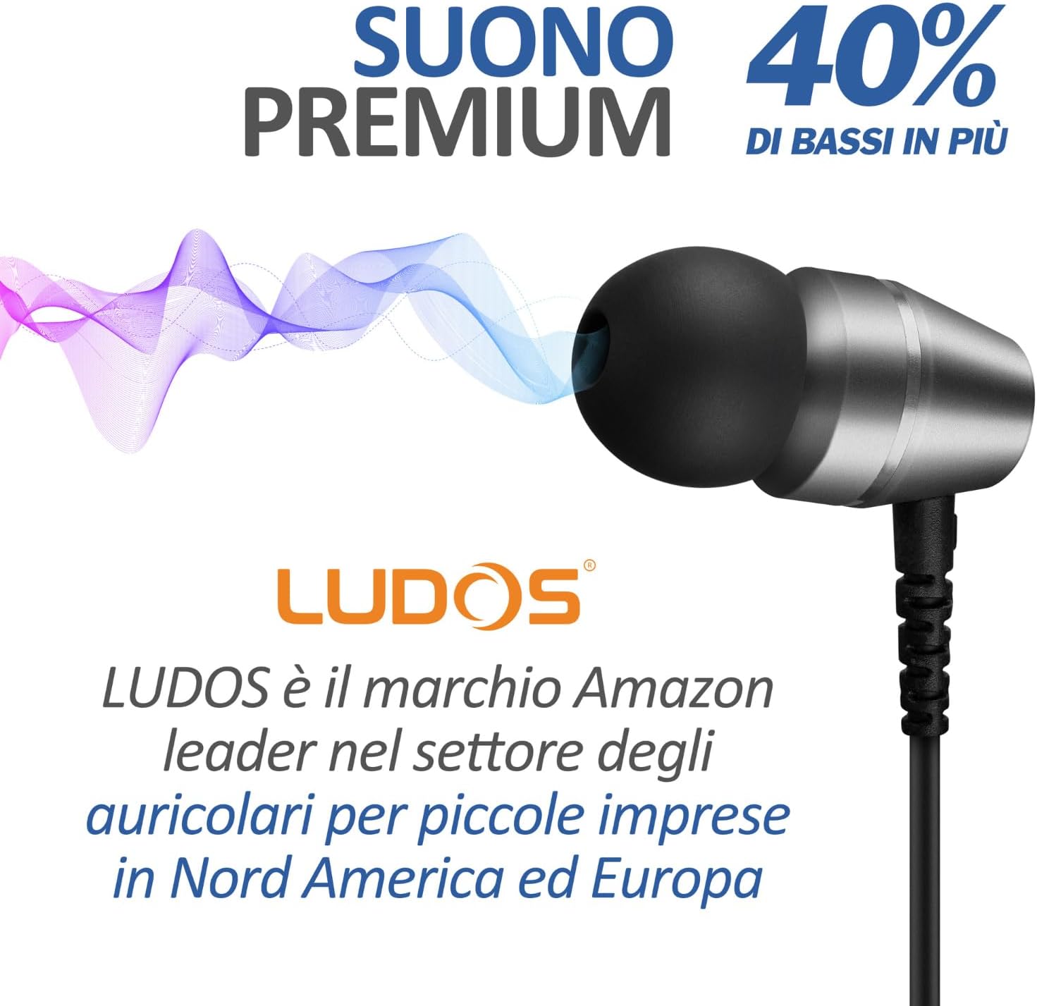 Ludos OMNITONE Auricolari In-Ear con Filo e Microfono - immagine 6