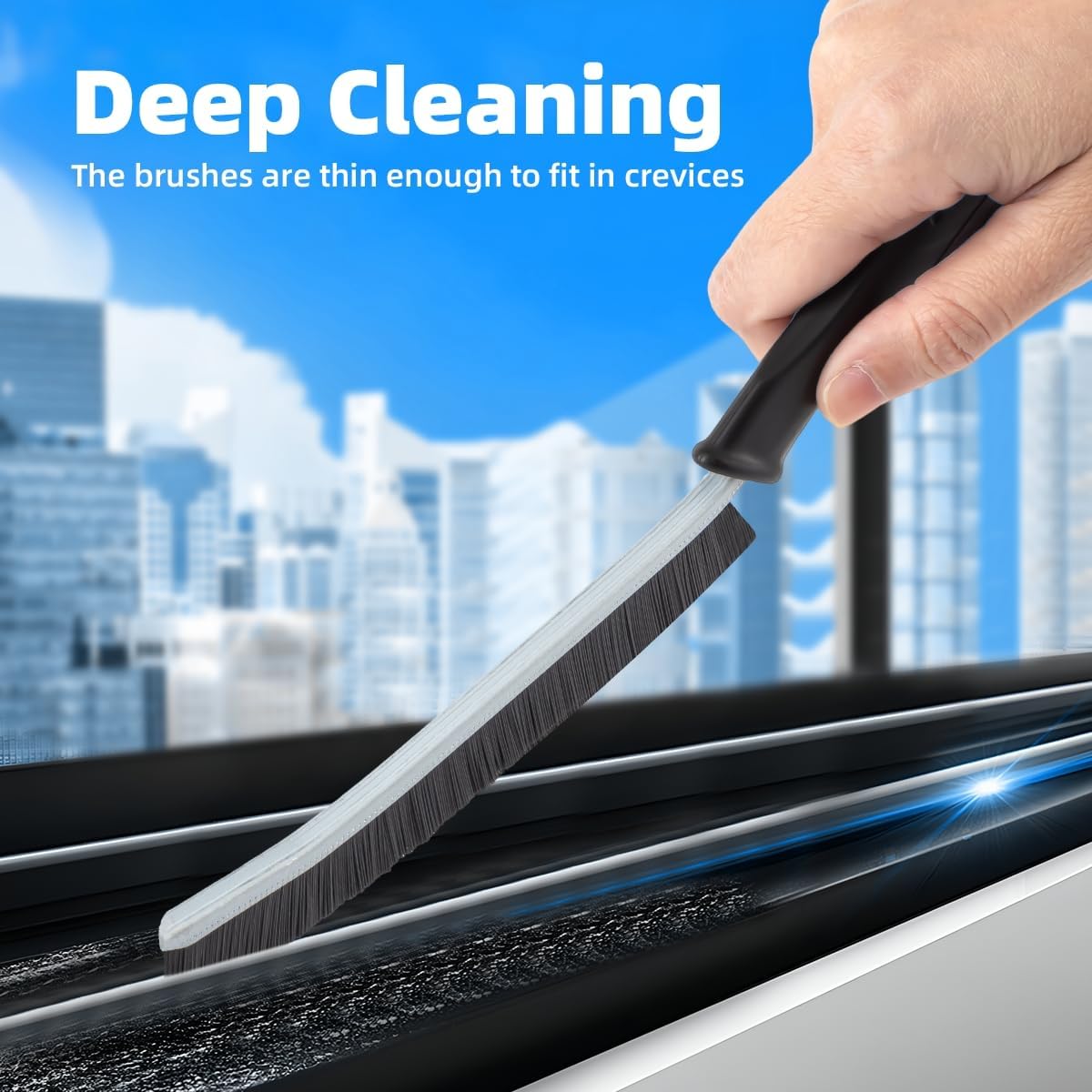 Spazzola per la Pulizia Delle Fessure (3 Pezzi, Nero) - immagine 2