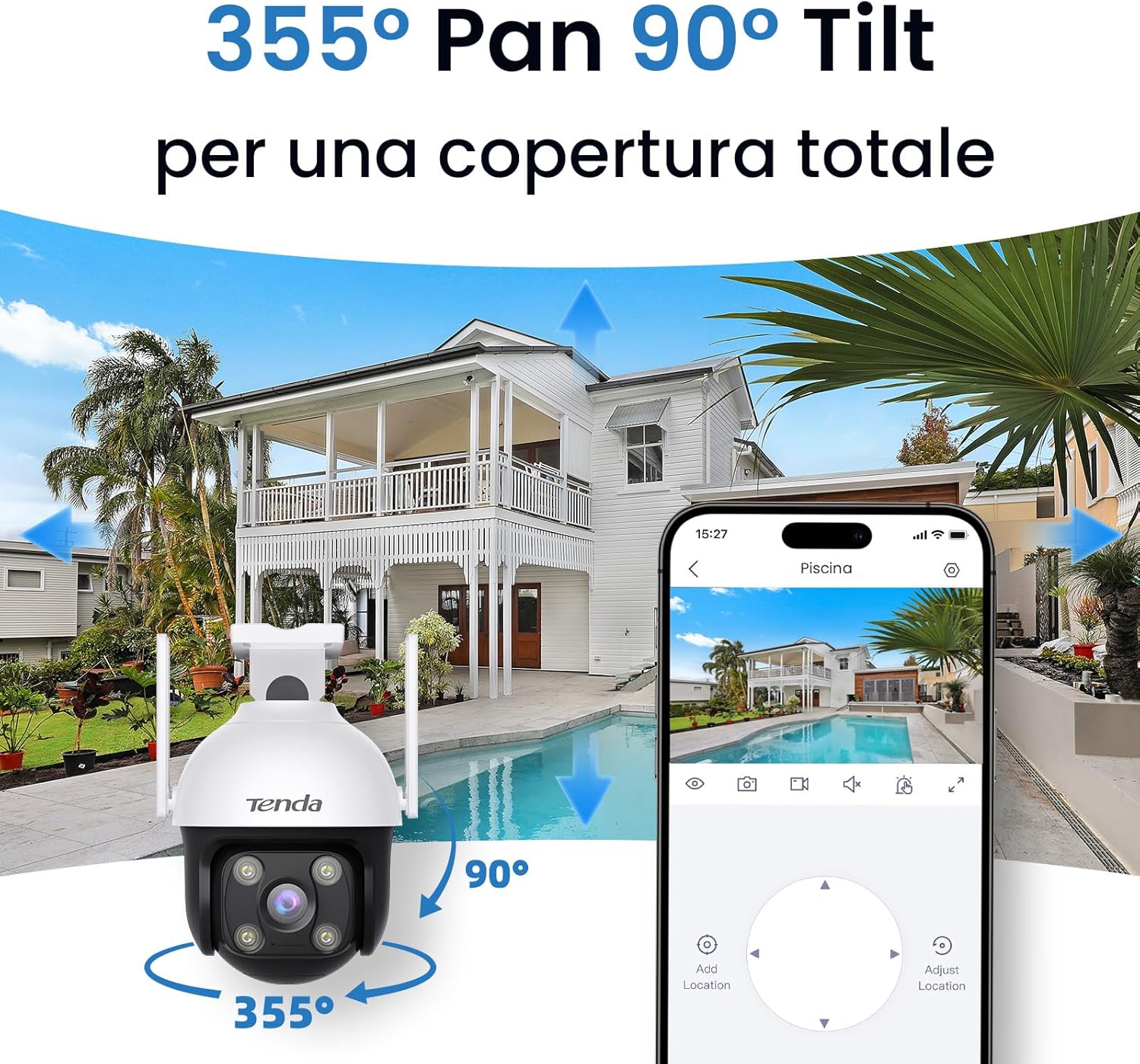 Tenda Telecamera Wi-Fi Esterno 2K+ 360°, CH7 - immagine 3