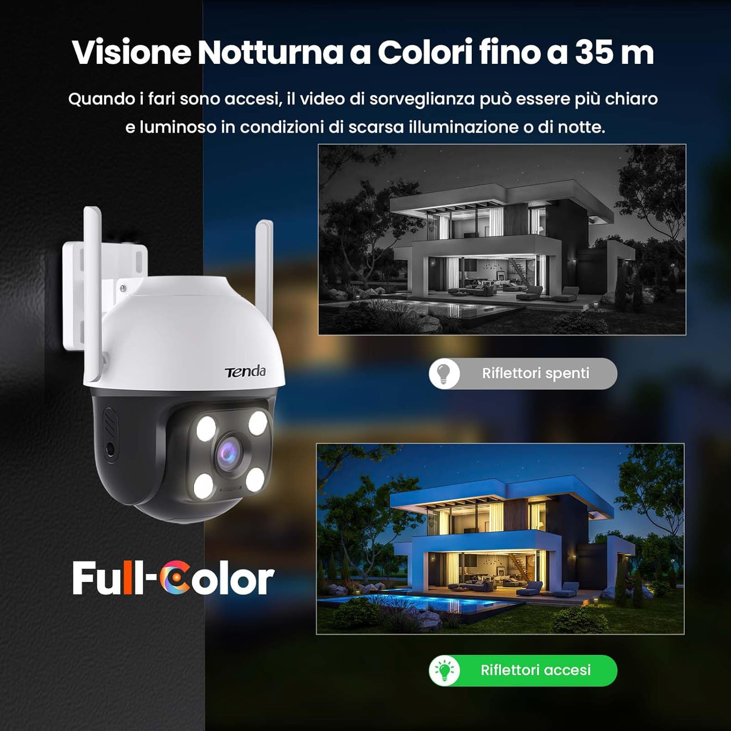 Tenda Telecamera Wi-Fi Esterno 2K+ 360°, CH7 - immagine 5