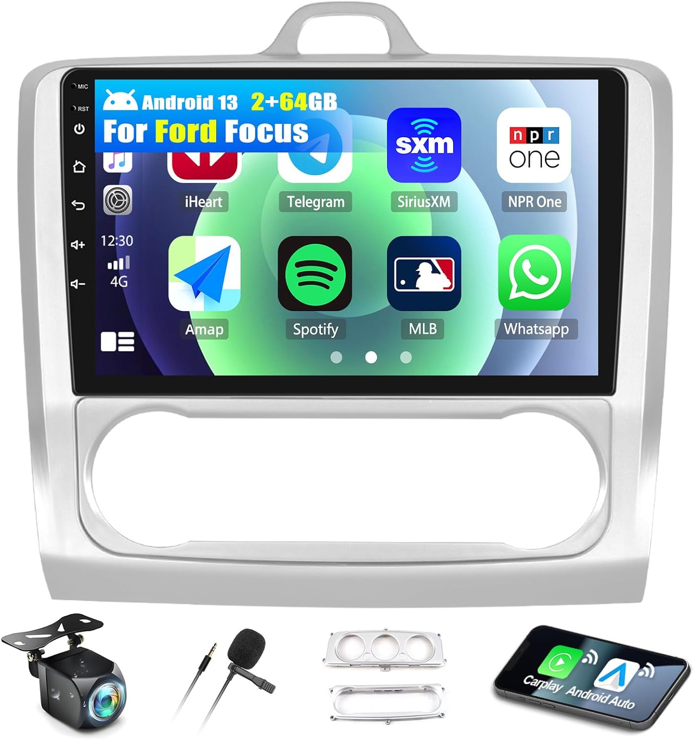 Autoradio 8-Core 2+64G Android 13 per Ford Focus (2004-2011) - immagine 1