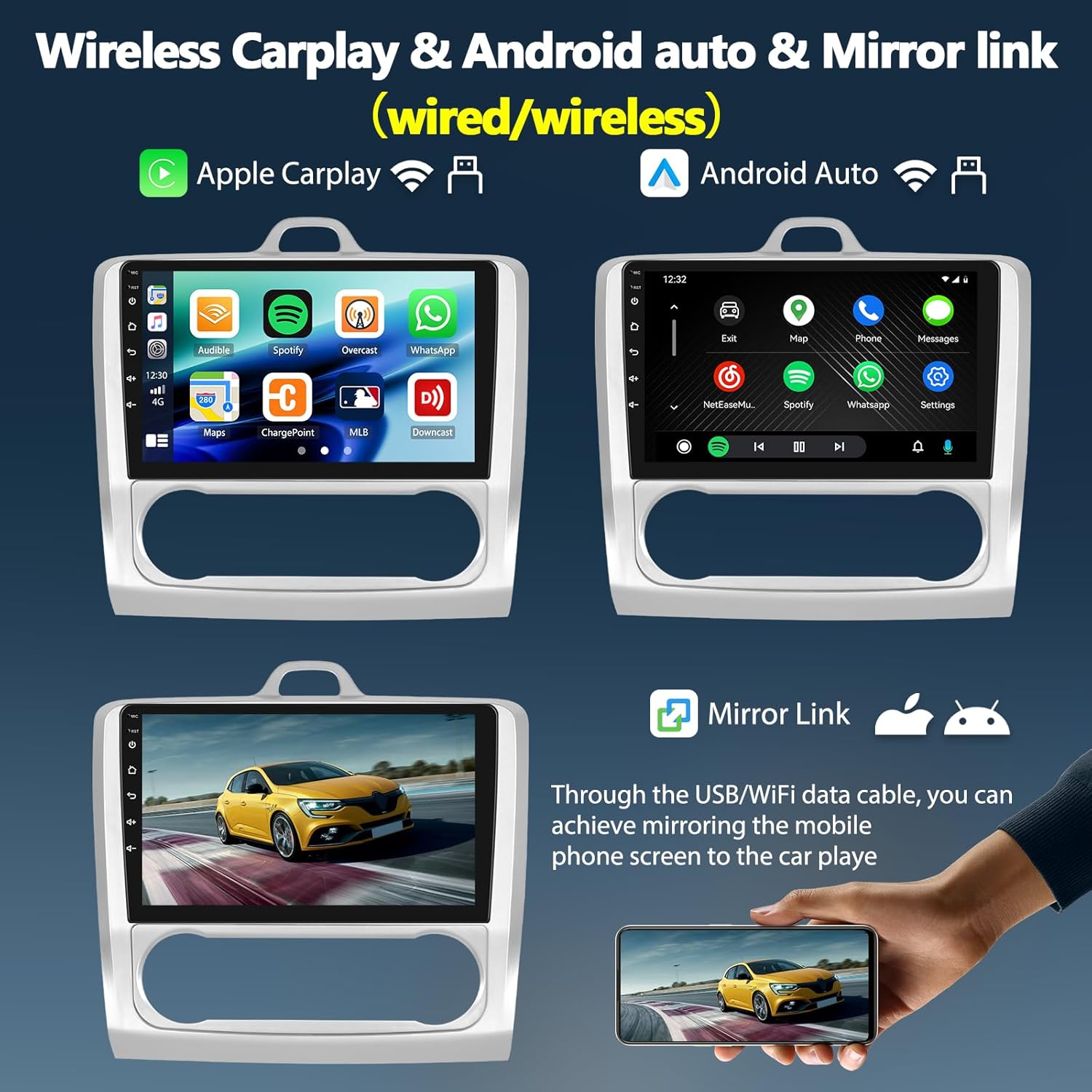 Autoradio 8-Core 2+64G Android 13 per Ford Focus (2004-2011) - immagine 3