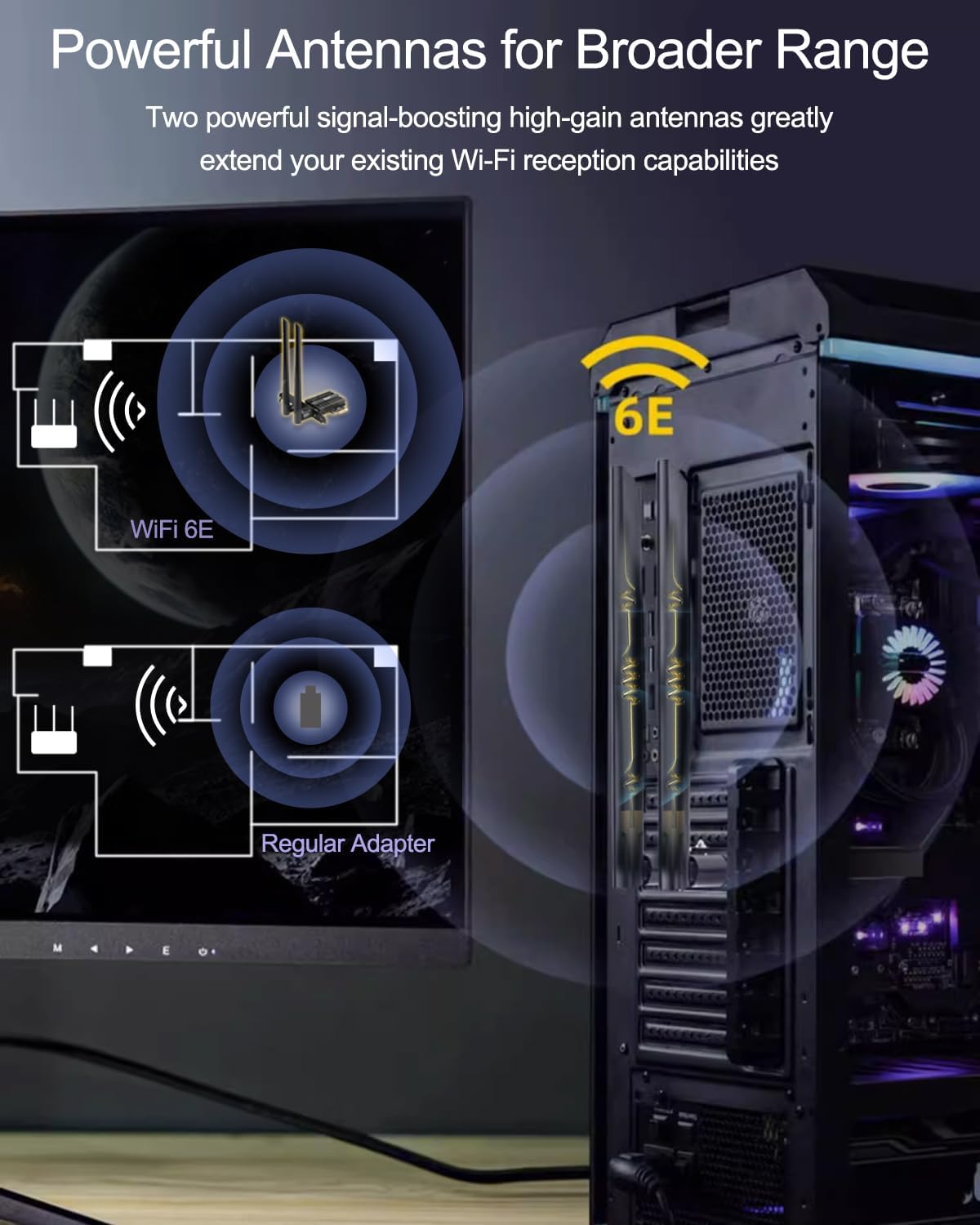 Ubit Scheda WiFi 6E Bluetooth 5.2 PCIE WLAN - immagine 5