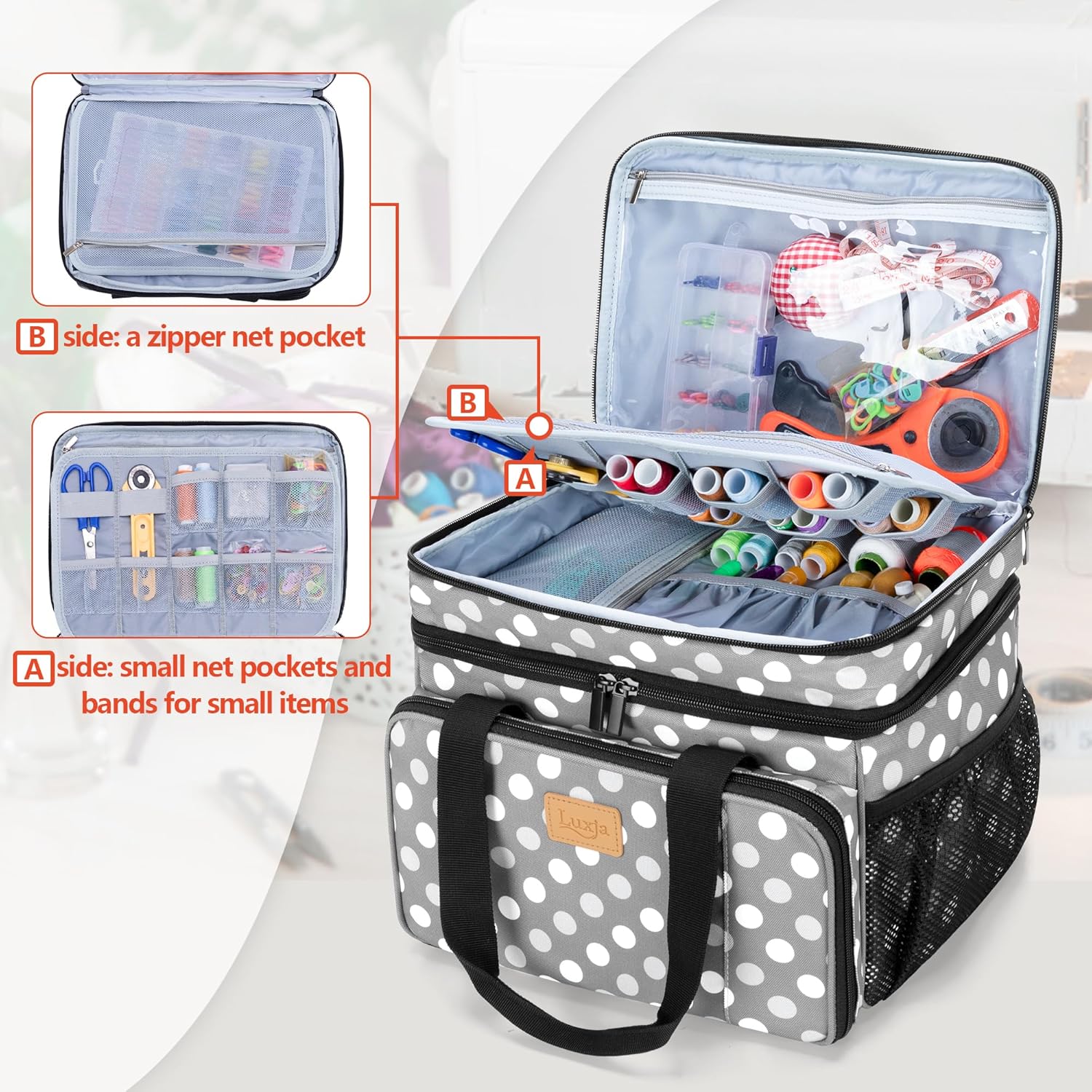 Luxja Borsa da Cucito Grande - immagine 2