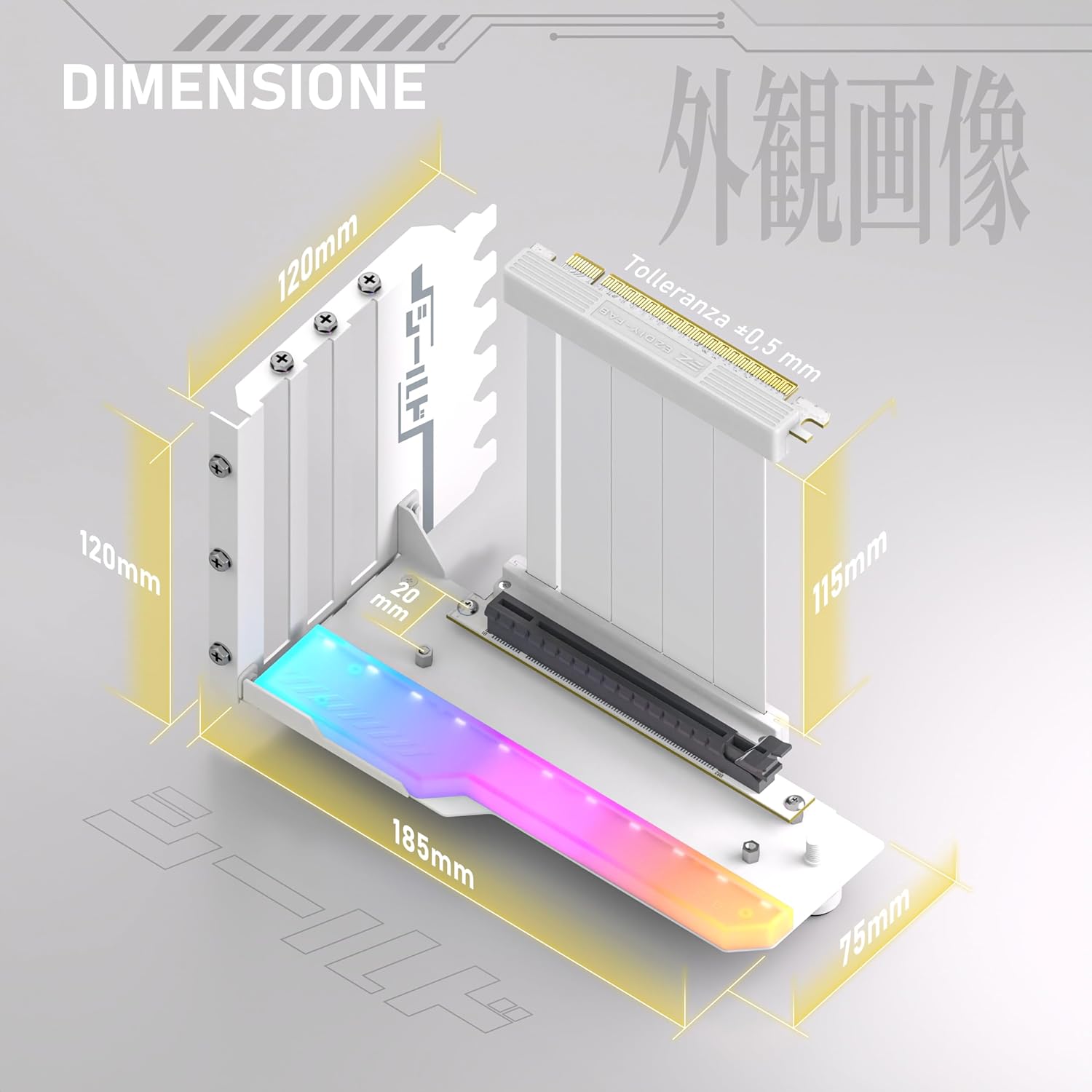 Ezdiy-fab - Supporto Verticale GPU con Cavo Riser PCIE 4.0 - immagine 3