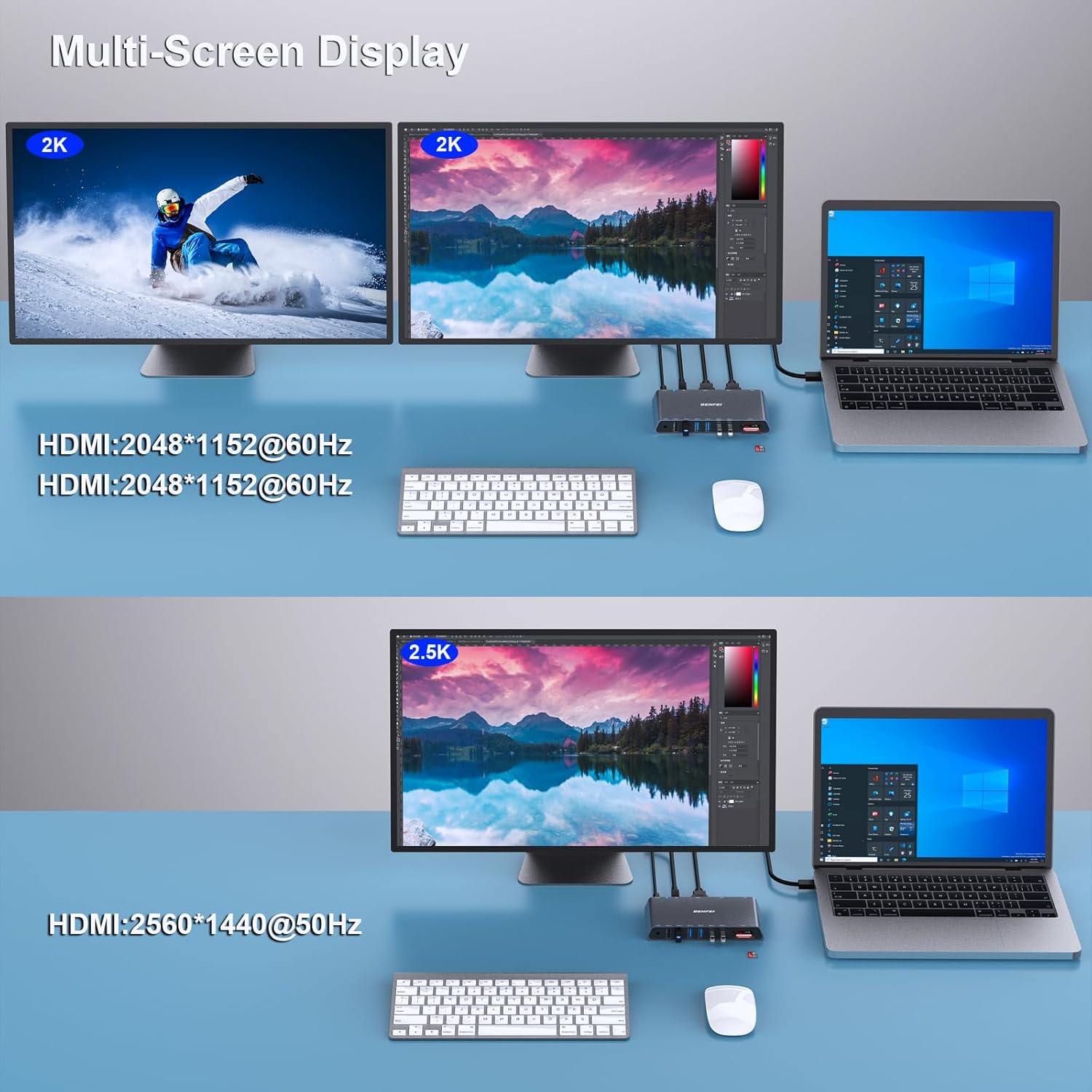 Benfei 12-in-1 Docking Station USB 3.0 - immagine 3