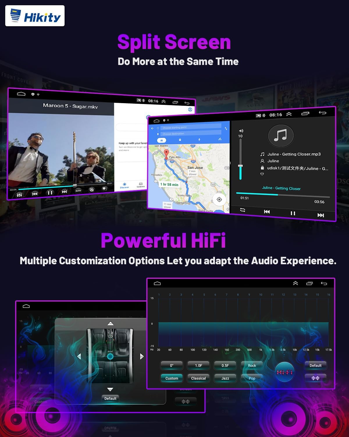 Hikity DAB Autoradio Android 9" per VW Golf 5 6 Polo Passat - immagine 7