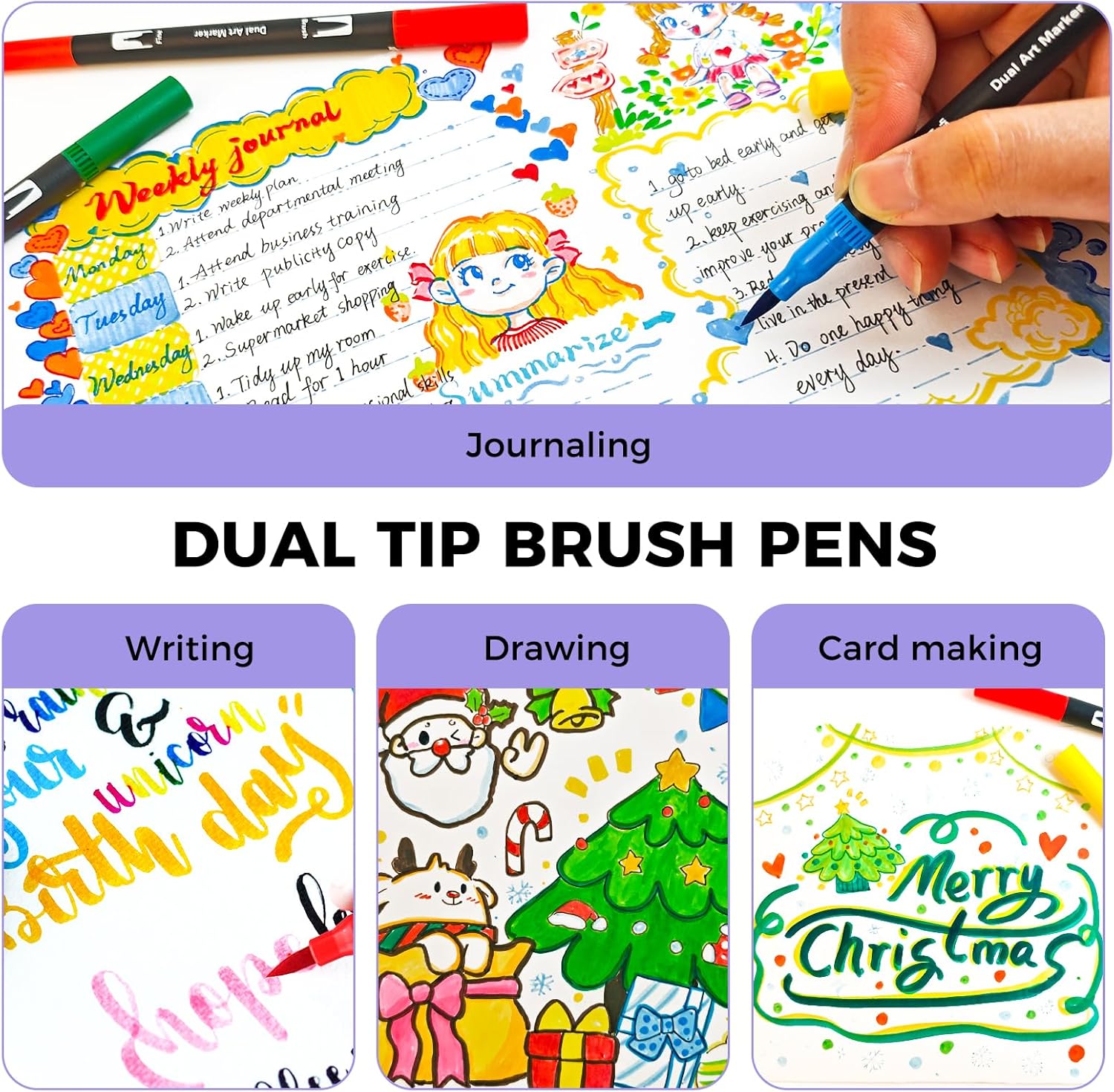 Artecho Brush Pen Lettering - 72 Colori Doppia Punta - immagine 5