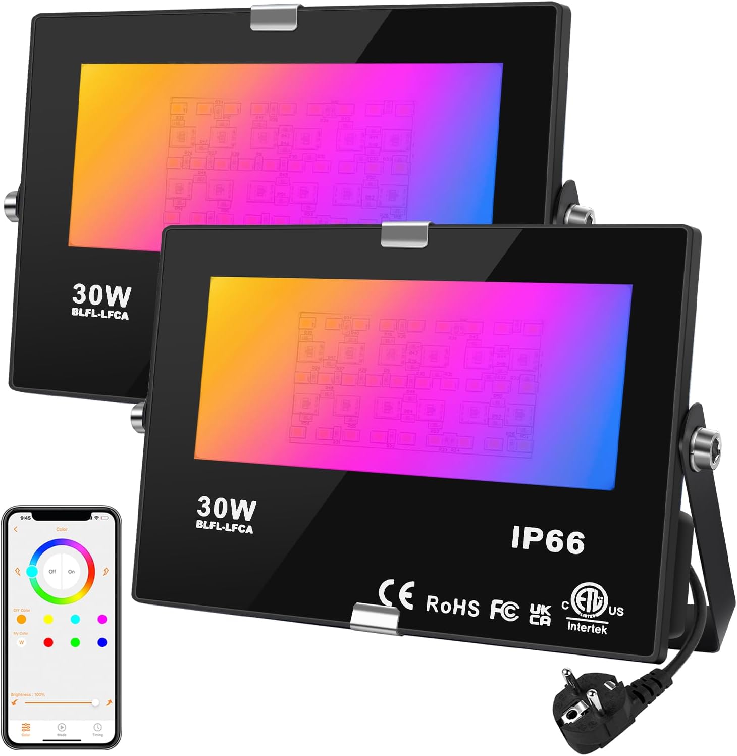 DUSKTEC Faretto LED Esterno RGBW 30W Smart Bluetooth - immagine 1