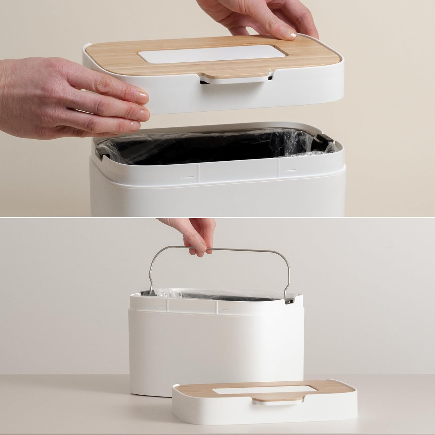 Kazai.® Bidone Umido 'Elin' 4,5L, Bianco - immagine 4