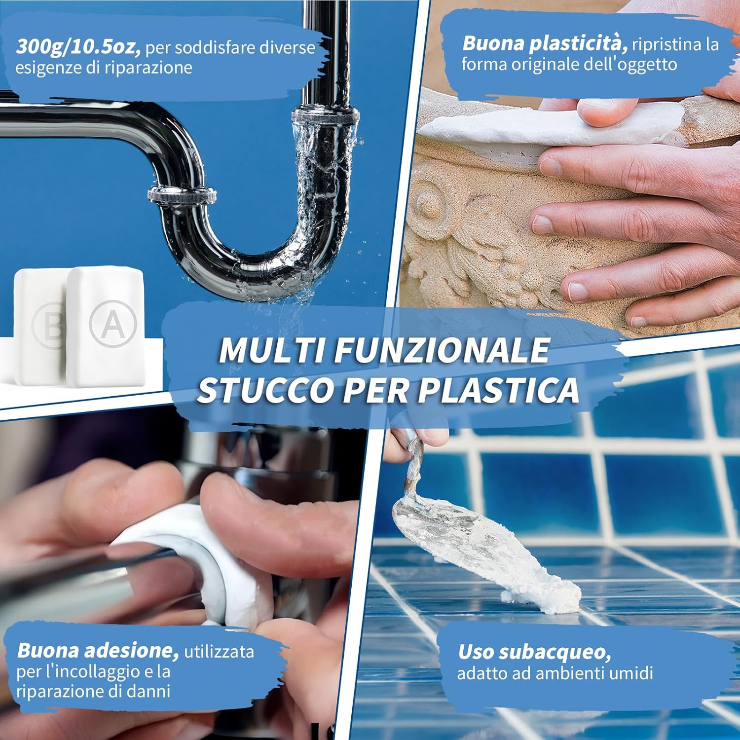 Endhokn Stucco Epossidico Bianco 300g - immagine 3