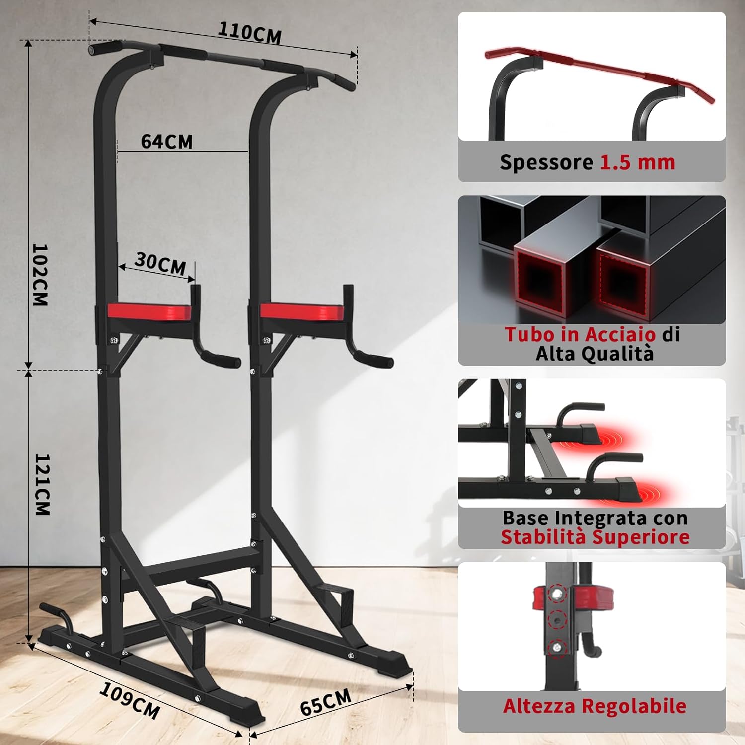 Ise Stazione Dip e Trazioni - Power Tower Multifunzione - immagine 2