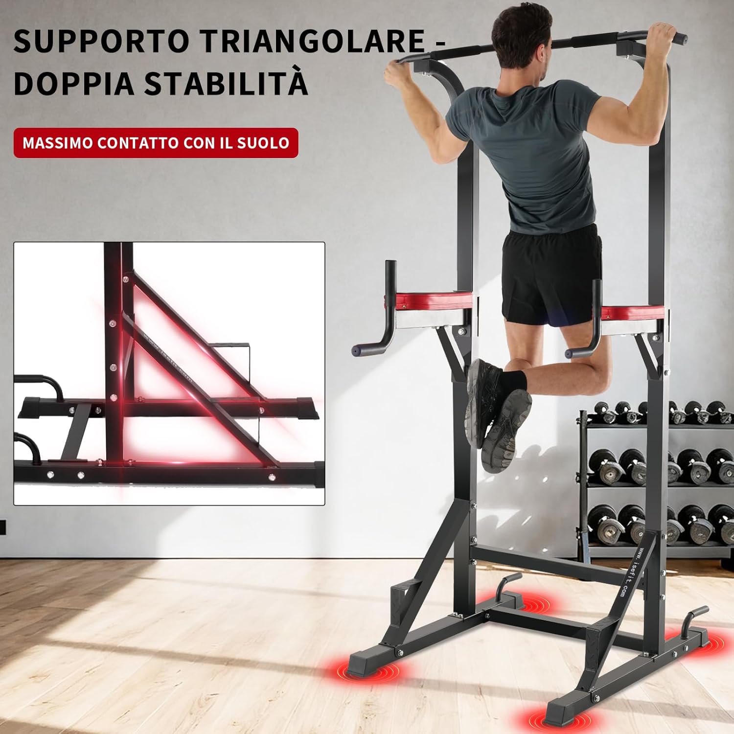 Ise Stazione Dip e Trazioni - Power Tower Multifunzione - immagine 3