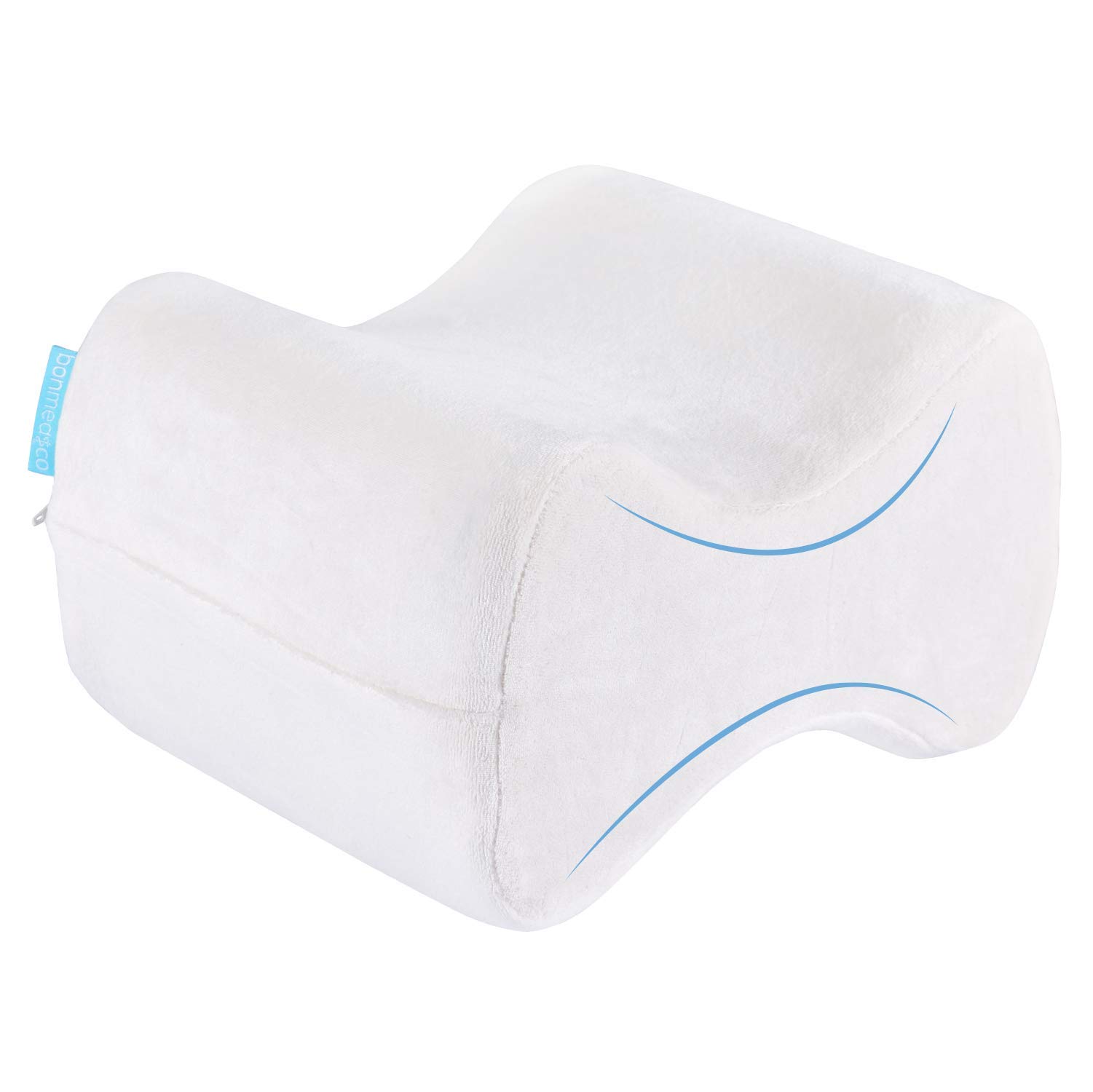 Bonmedico Cuscino per Gambe in Memory Foam, Bianco