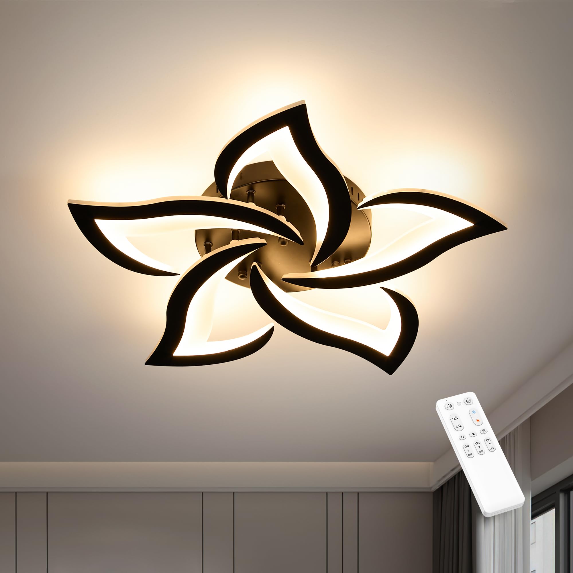 Mounm Plafoniera LED Dimmerabile Nera 28W