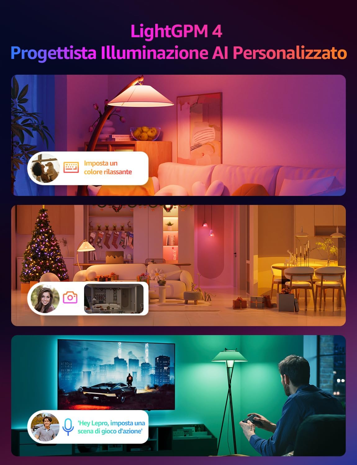 Lepro BP1 AI Smart Lampadina LED E14 RGBW 4 pezzi - immagine 2