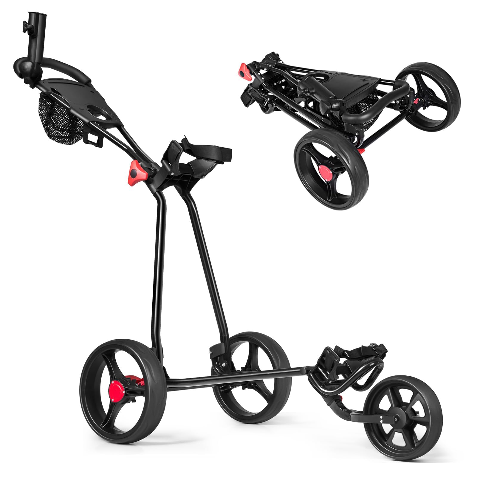 FANTASK Golftrolley - Trolley da Golf Unisex Adulto, Nero