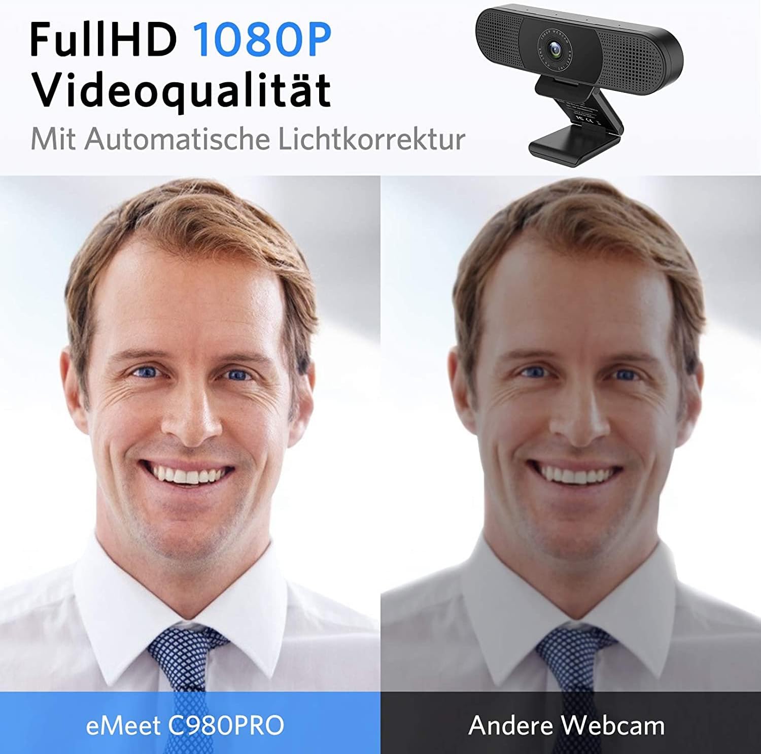 Emeet Webcam C980PRO 1080P con Microfono e Altoparlante - immagine 2