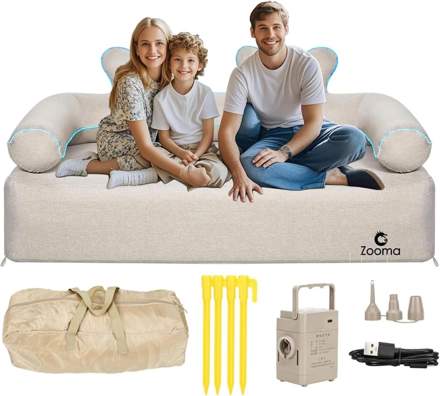 Divano Gonfiabile ad Aria 2 Posti con Pompa - immagine 1