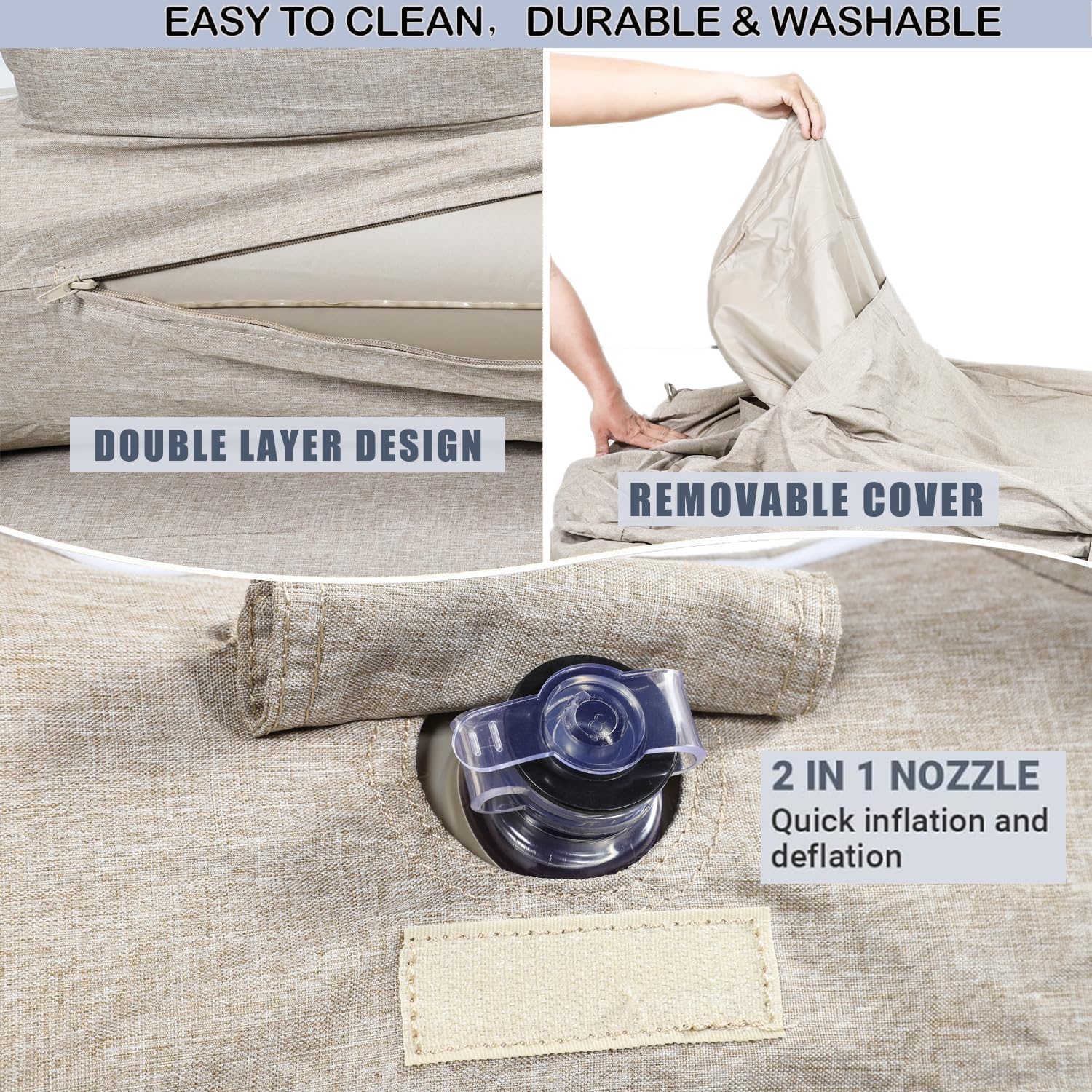 Divano Gonfiabile ad Aria 2 Posti con Pompa - immagine 4