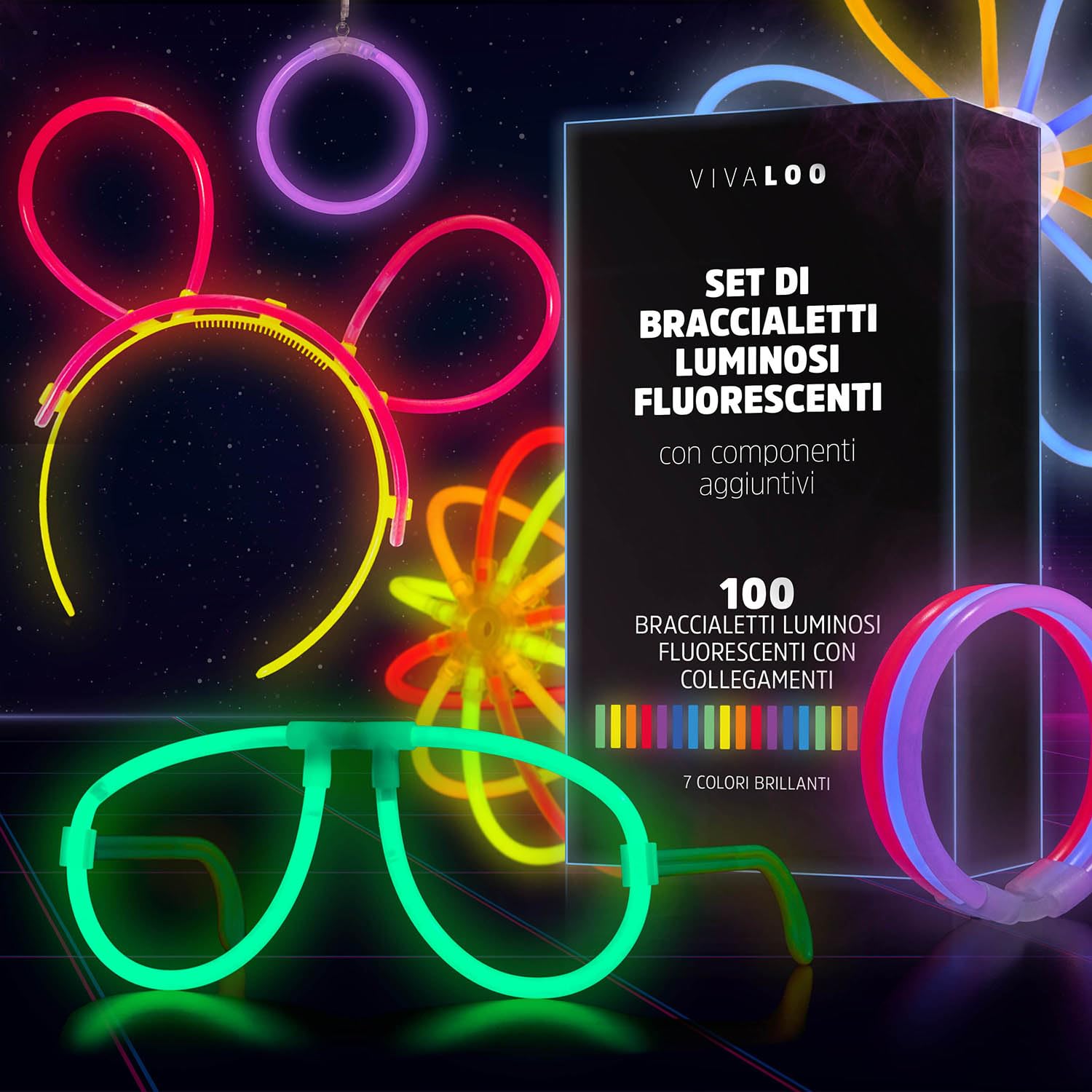 Set di Bastoncini Luminescenti - 100 Pezzi