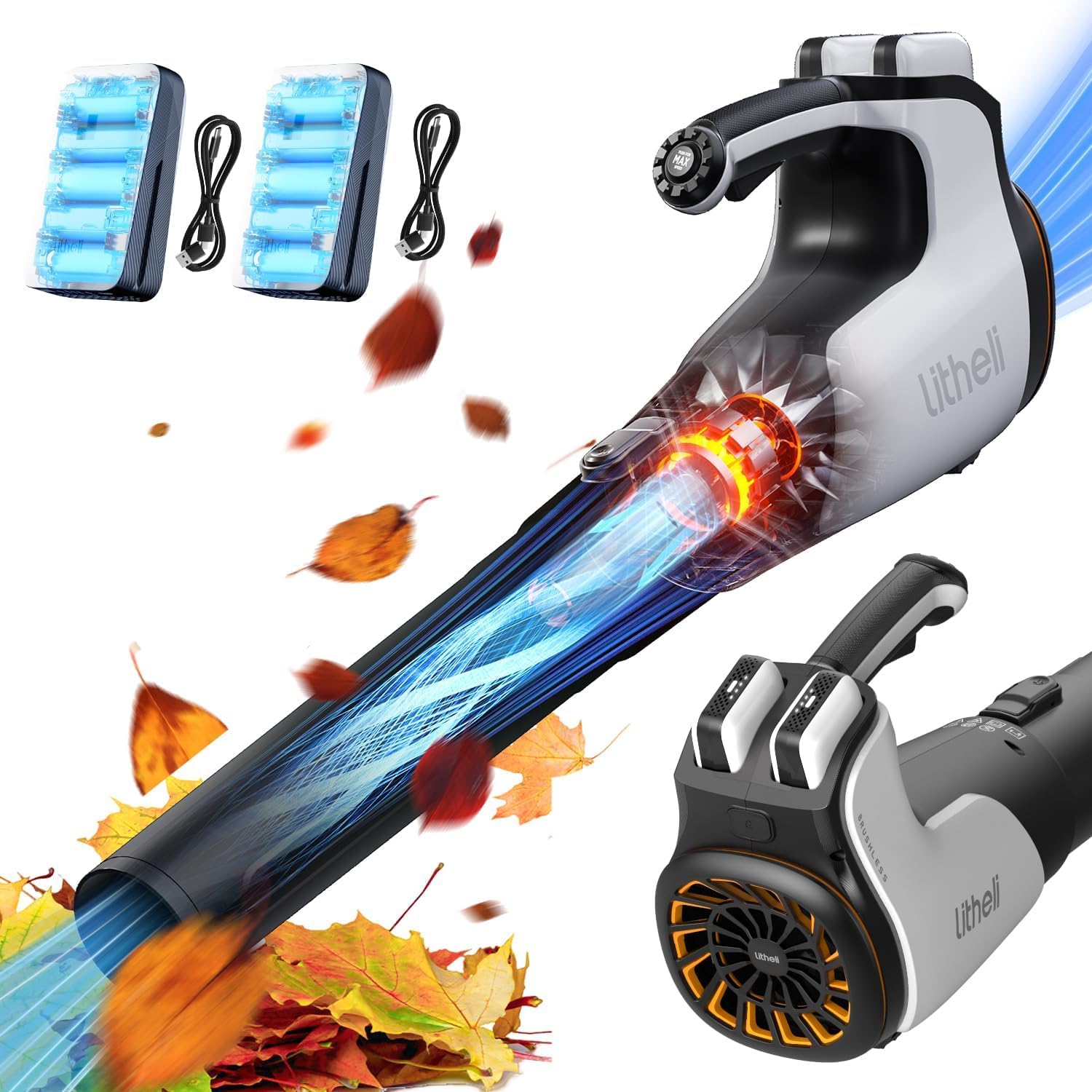 Litheli Soffiatore a Batteria 2x20V 2x4.0AH