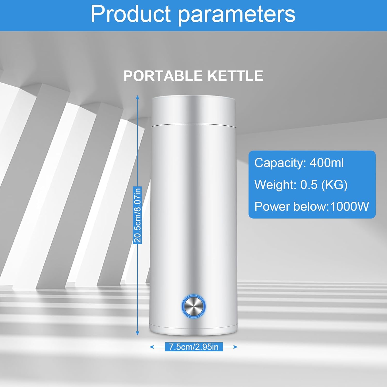 Mkitnvy Bollitore da Viaggio Portatile 400 ml - immagine 2