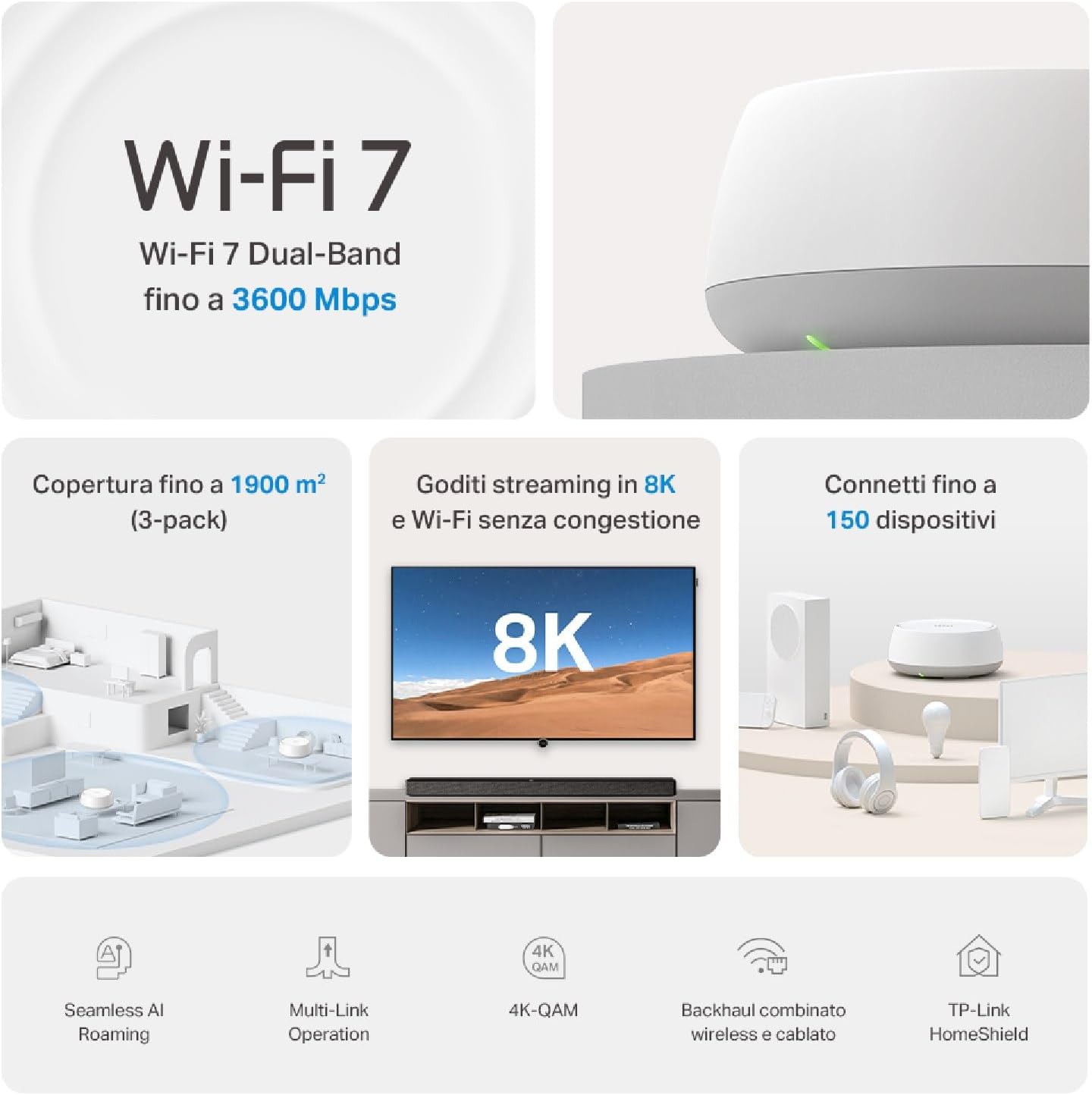 Tp-link WiFi 7 Deco BE3600 Mesh WiFi 3pz - immagine 3