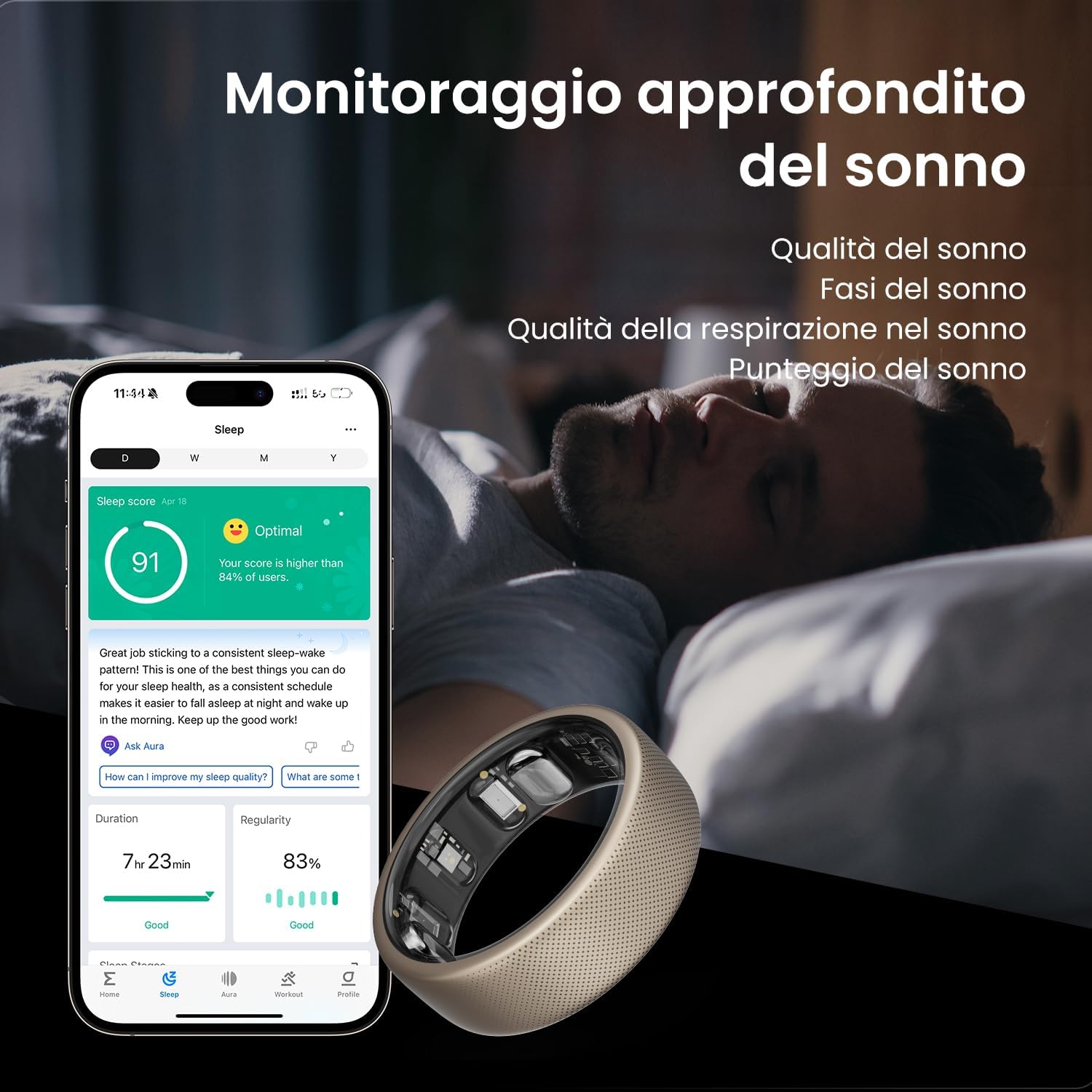 Amazfit Helio Anello Taglia 10 - Tracker Fitness 10 ATM - immagine 3