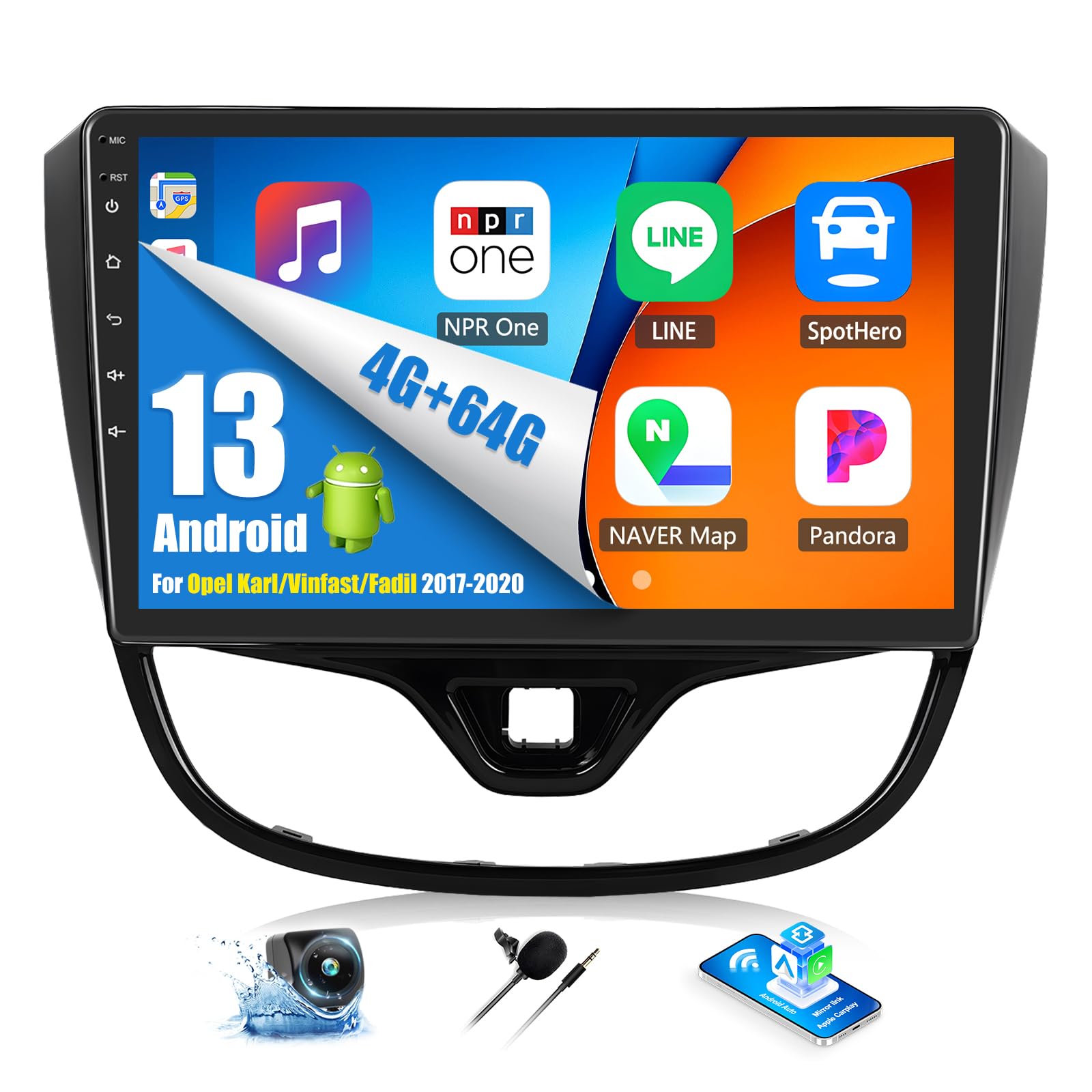 Oiliehu Autoradio Android 10,1" per Opel Karl/Fadil