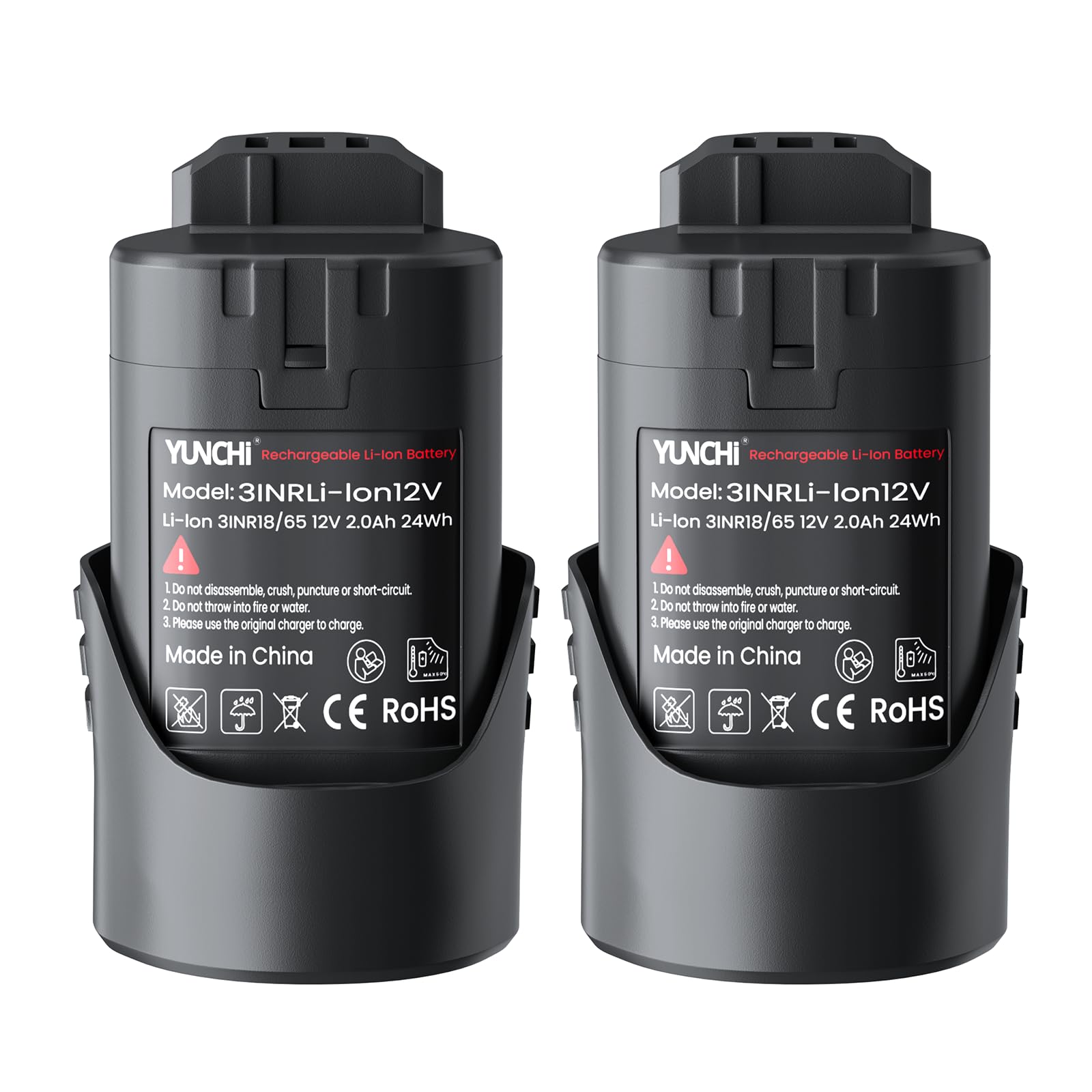 Yunchi Batteria 2,0 Ah per Bosch Professional 12V (2pz)
