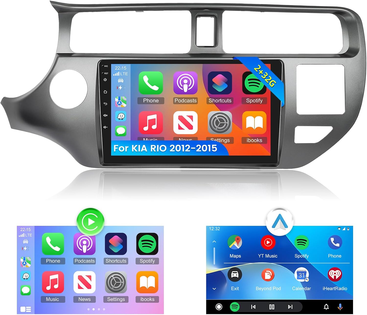 Nhopeew Autoradio Android 13 per KIA RIO 2012-2015 - immagine 1