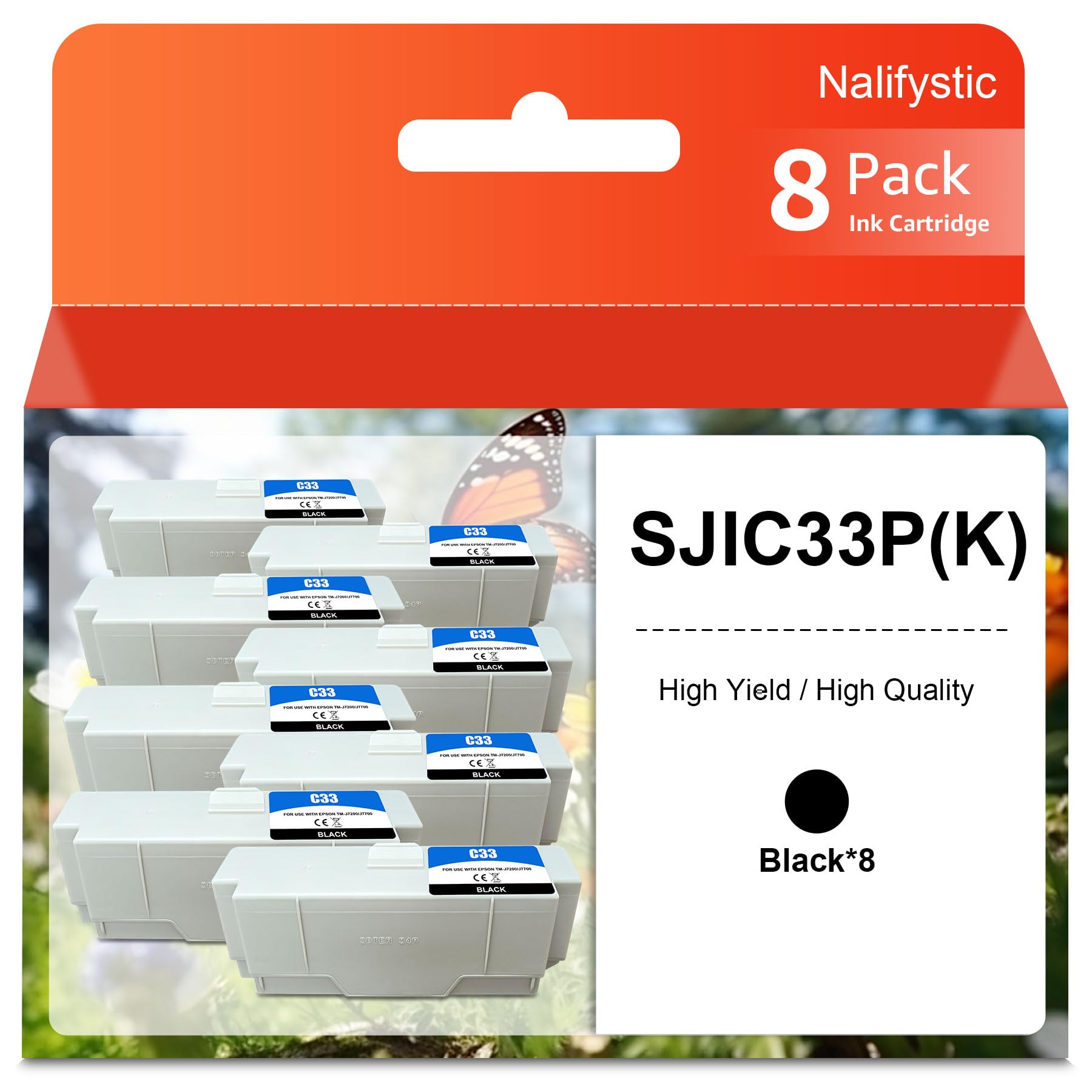 Nalifystic Cartucce Inchiostro Compatibili SJIC33P (8 Nero)
